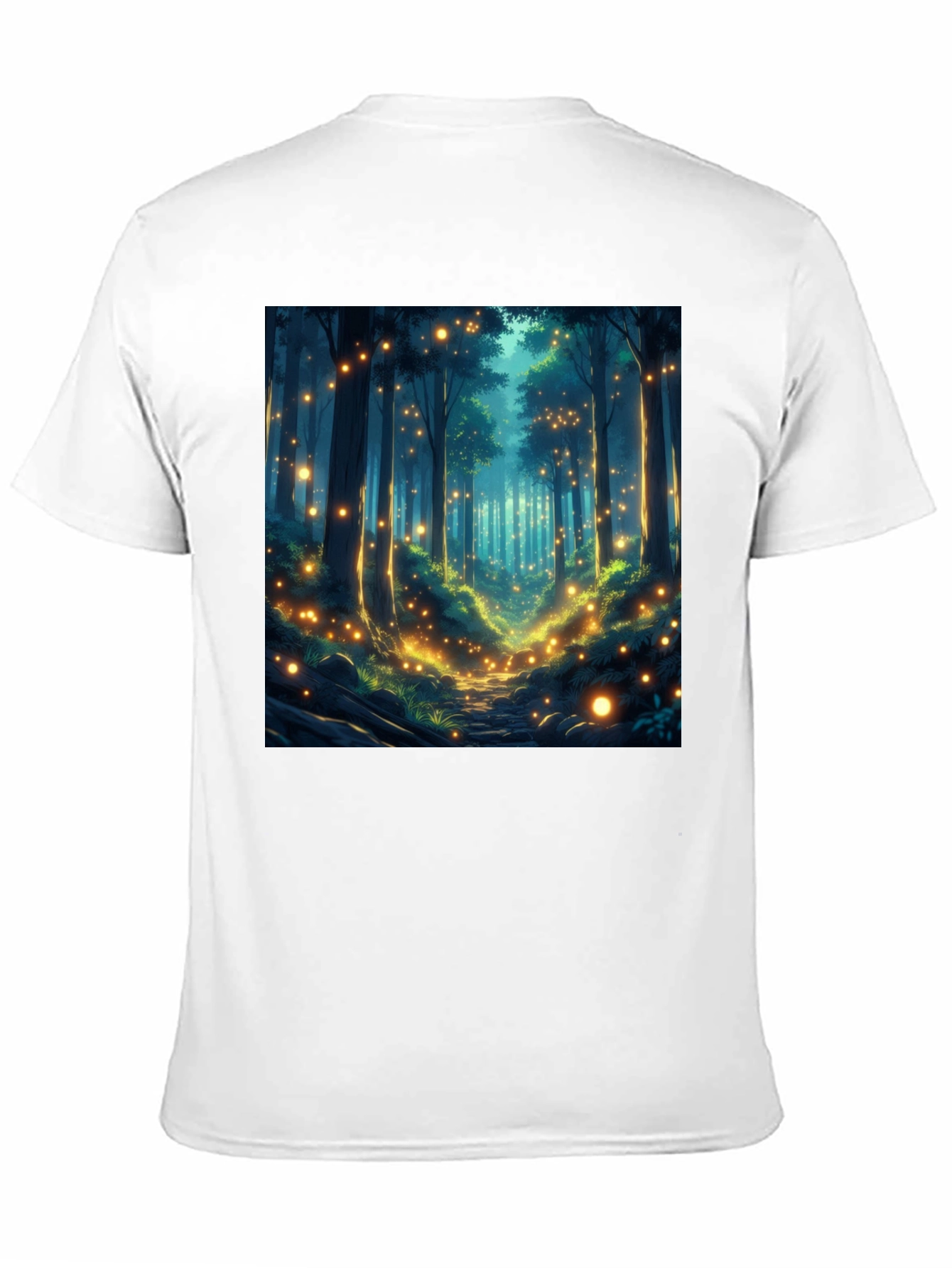 Black Enchanted Forest T-Shirt - Mystical Woodland Design view 11