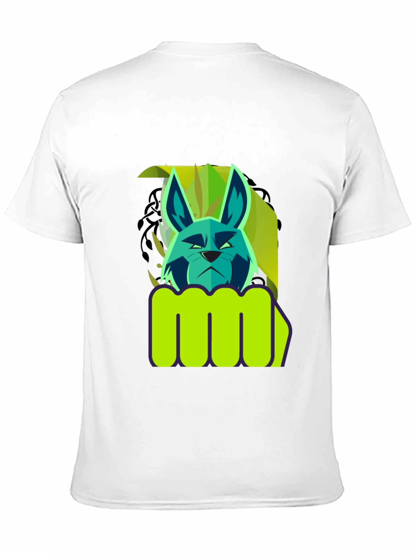 Black Cool Cat Fist Graphic Tee - Black Cotton Blend view 11