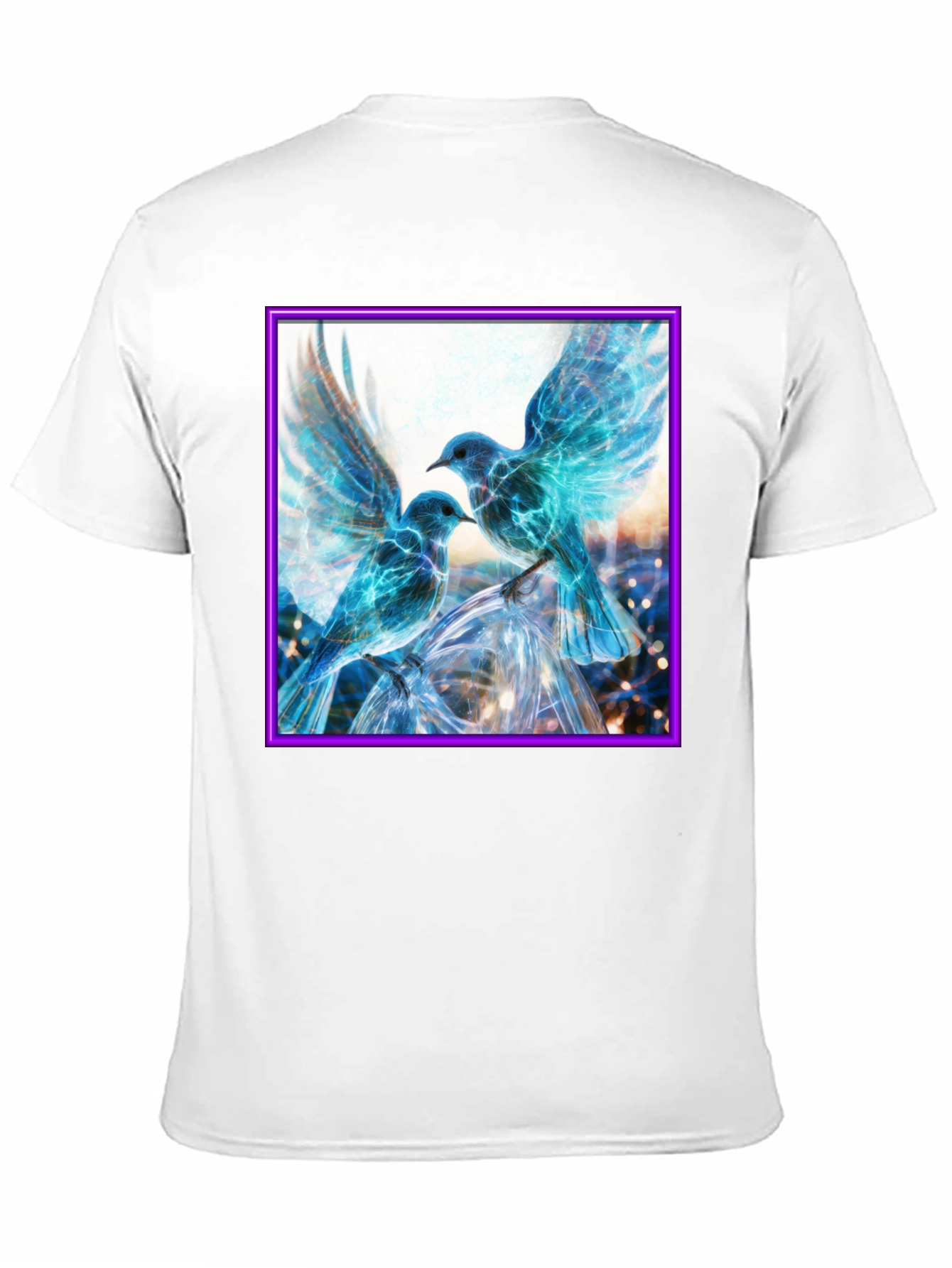 Black Electric Blue Bird T-Shirt view 11