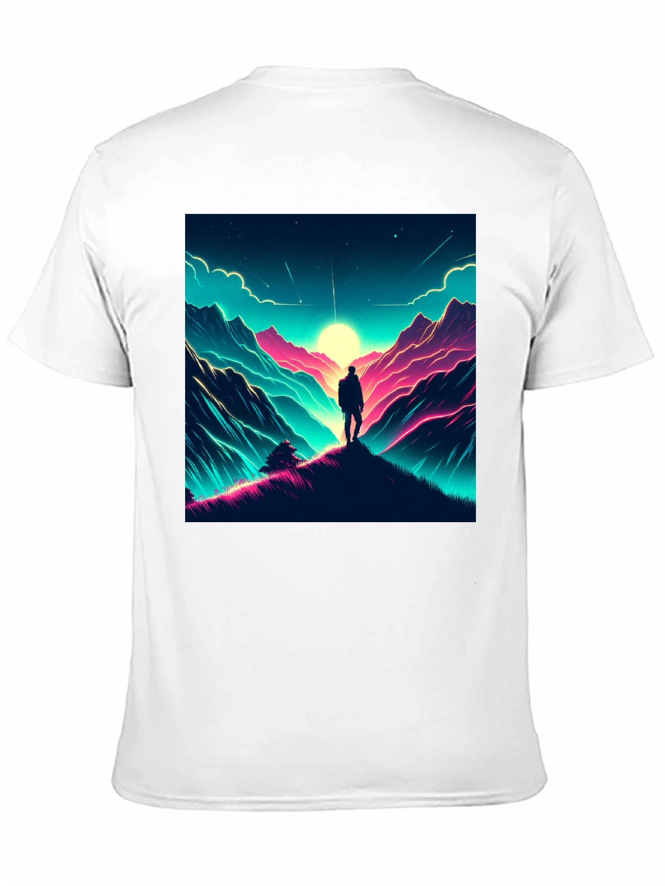 Black Neon Mountains Graphic Tee view 11