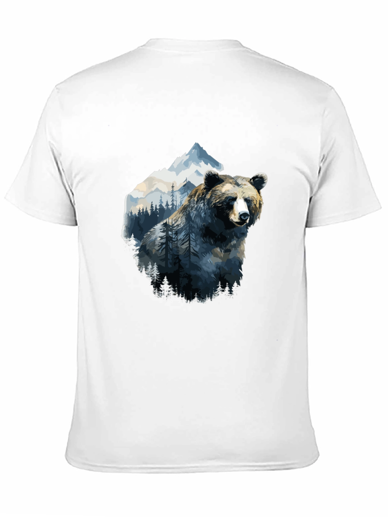 Black Bear & Mountain Graphic Tee - Black view 11