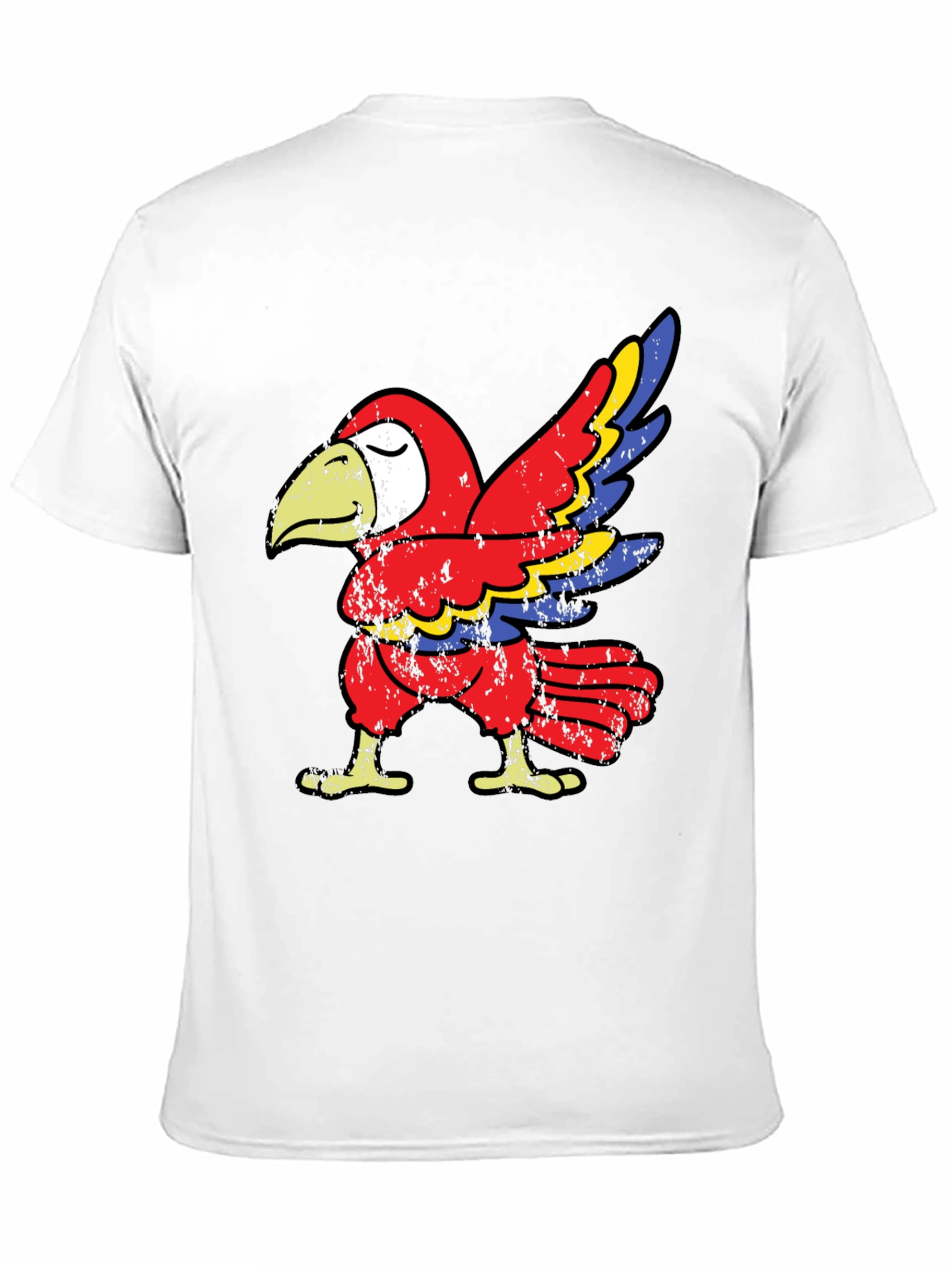 Black Dabbing Parrot Graphic Tee - Novelty Animal Humor T-Shirt view 11
