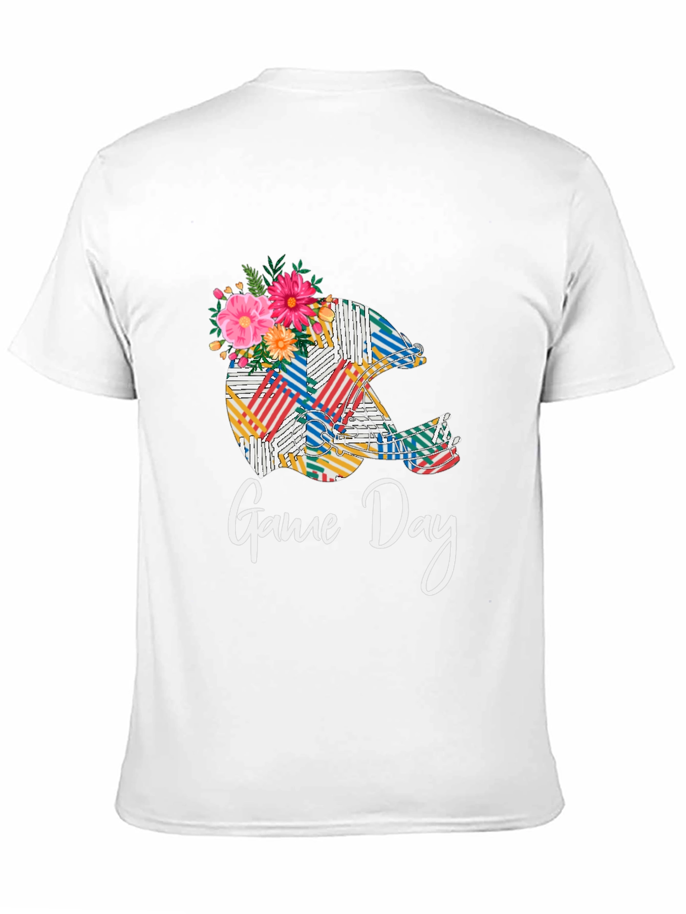 Black Game Day Helmet Floral Black T-Shirt view 11