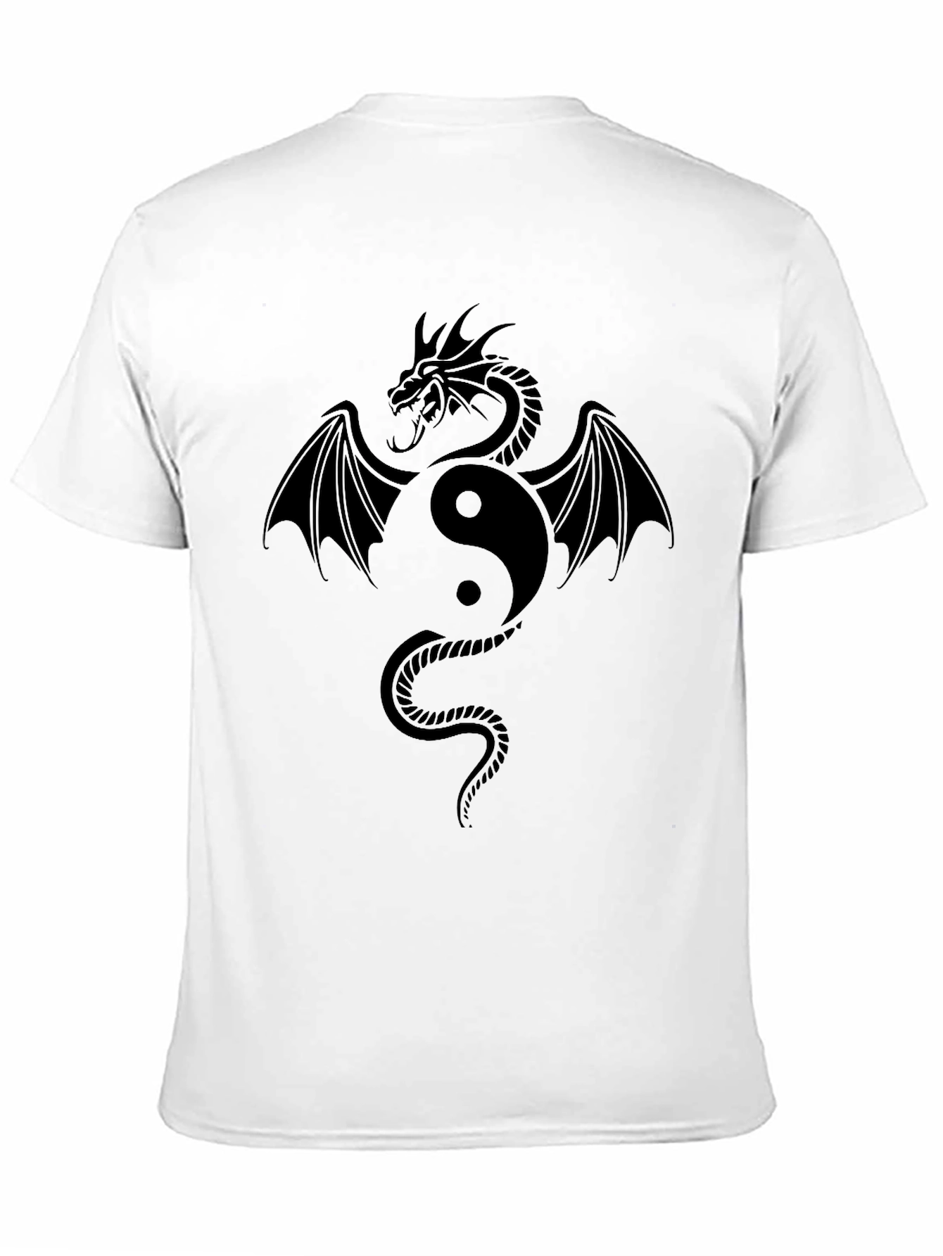 Black Yin Yang Dragon Graphic Tee - Stylish Black T-Shirt view 11
