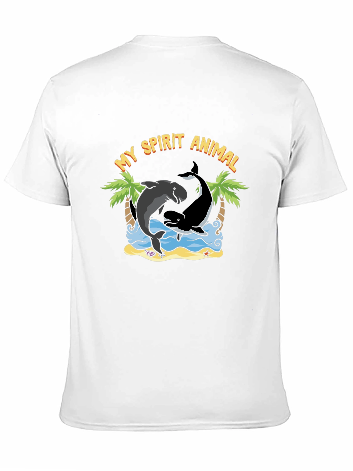Black My Spirit Animal Dolphin Orca T-Shirt view 11