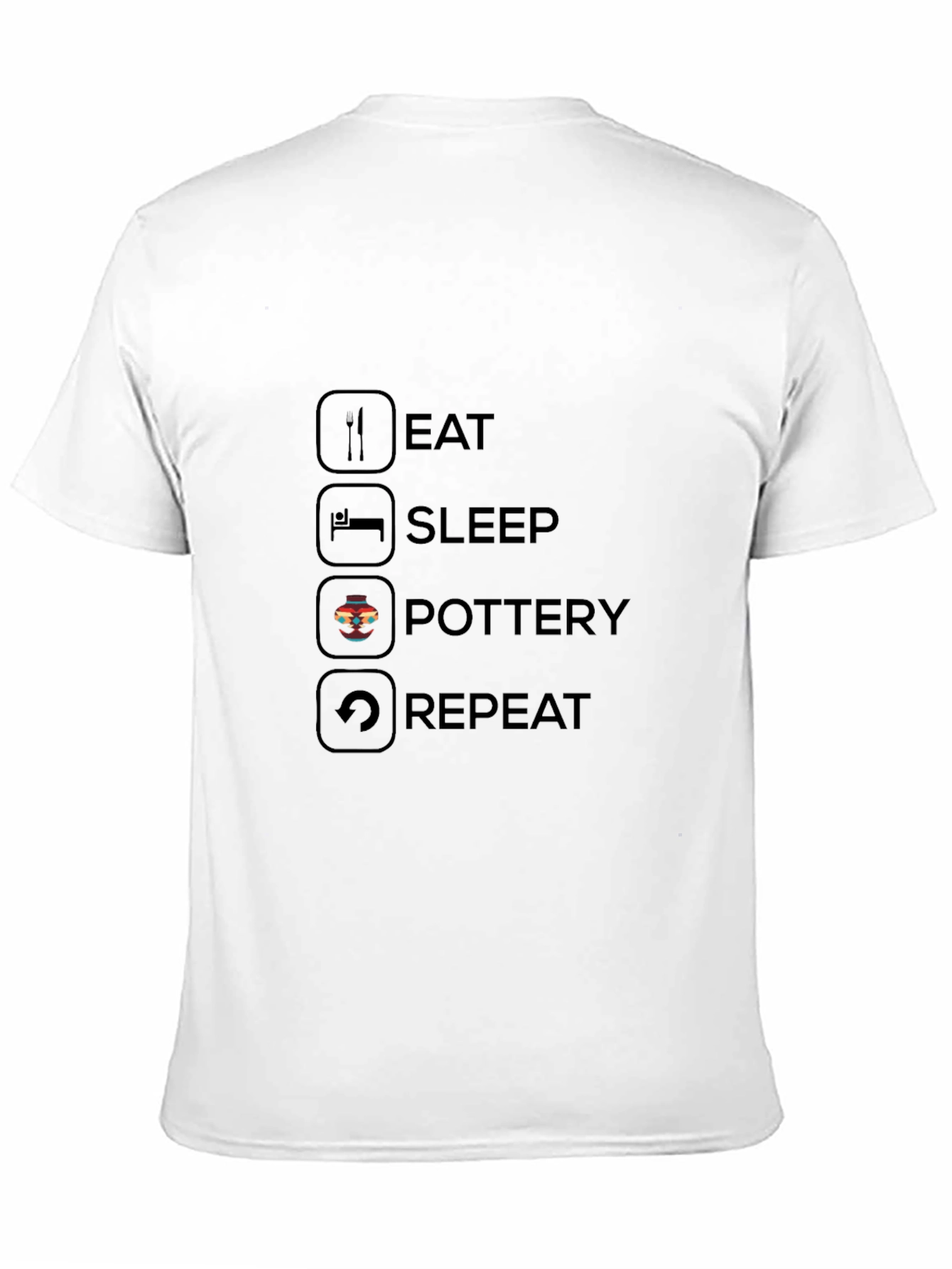 Black Eat Sleep Pottery Repeat T-Shirt view 11