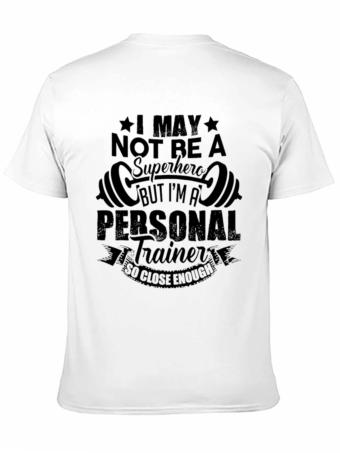 Black Personal Trainer Superhero T-Shirt view 11