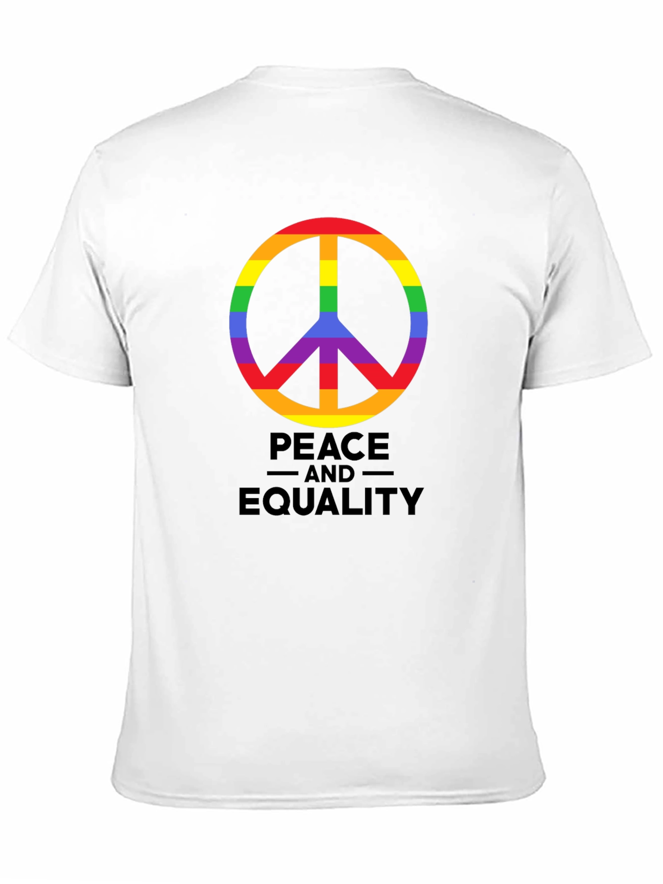Black Peace and Equality Rainbow Pride T-Shirt view 11