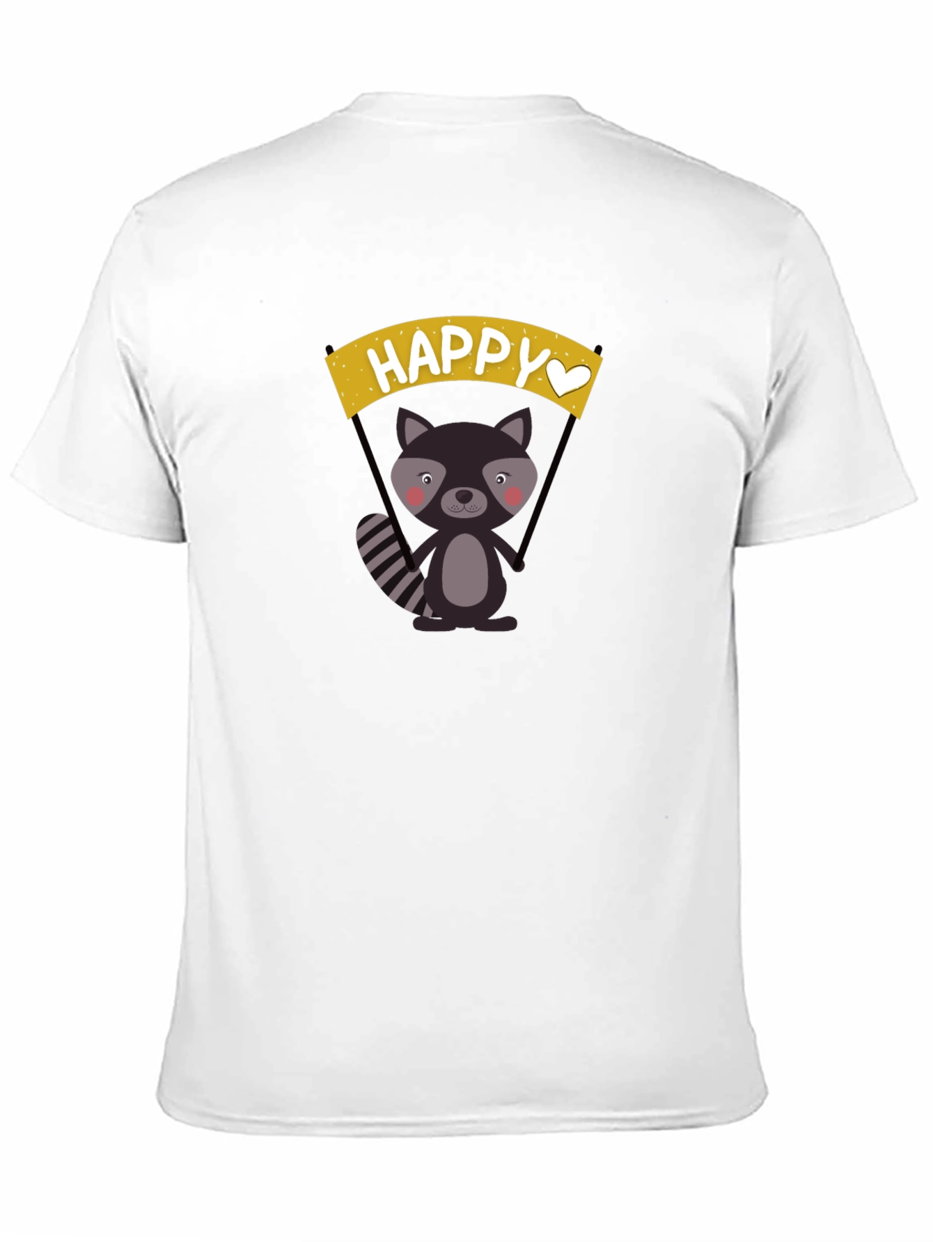 Black Happy Raccoon Graphic T-Shirt view 11