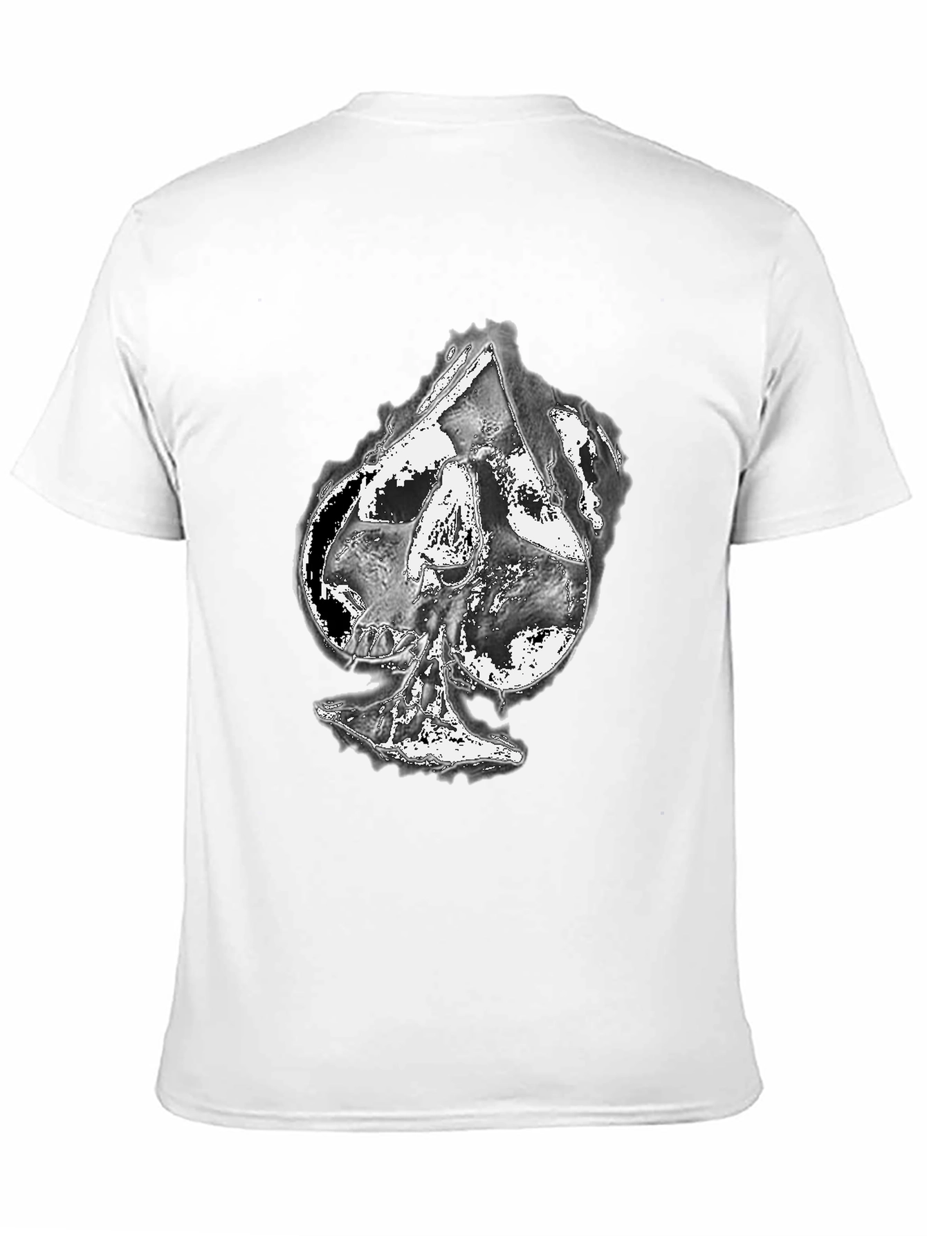 Black Skull Spade Graphic Print Black T-Shirt view 11