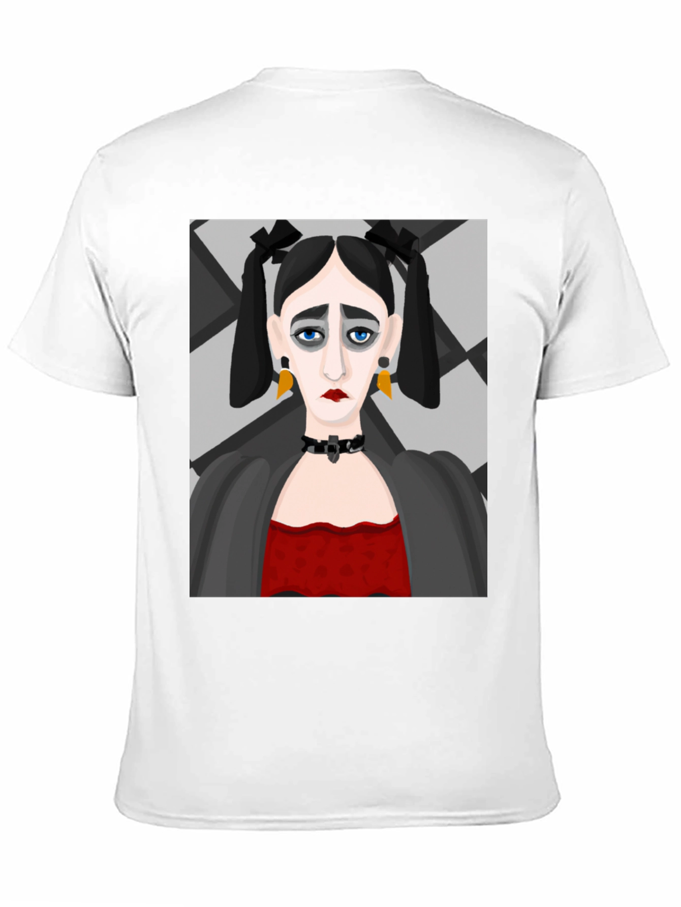 Black Goth Girl Graphic Print Black T-Shirt view 11