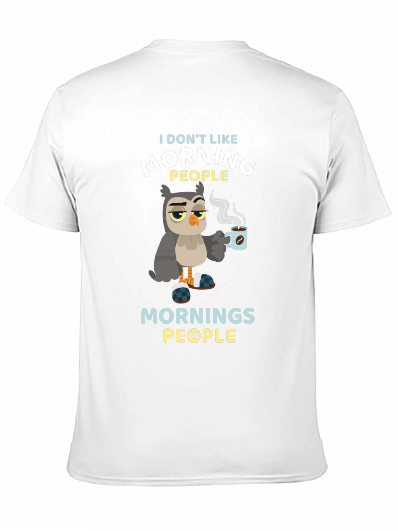 Black Funny Owl Coffee T-Shirt - I Don't Like Morning People view 11