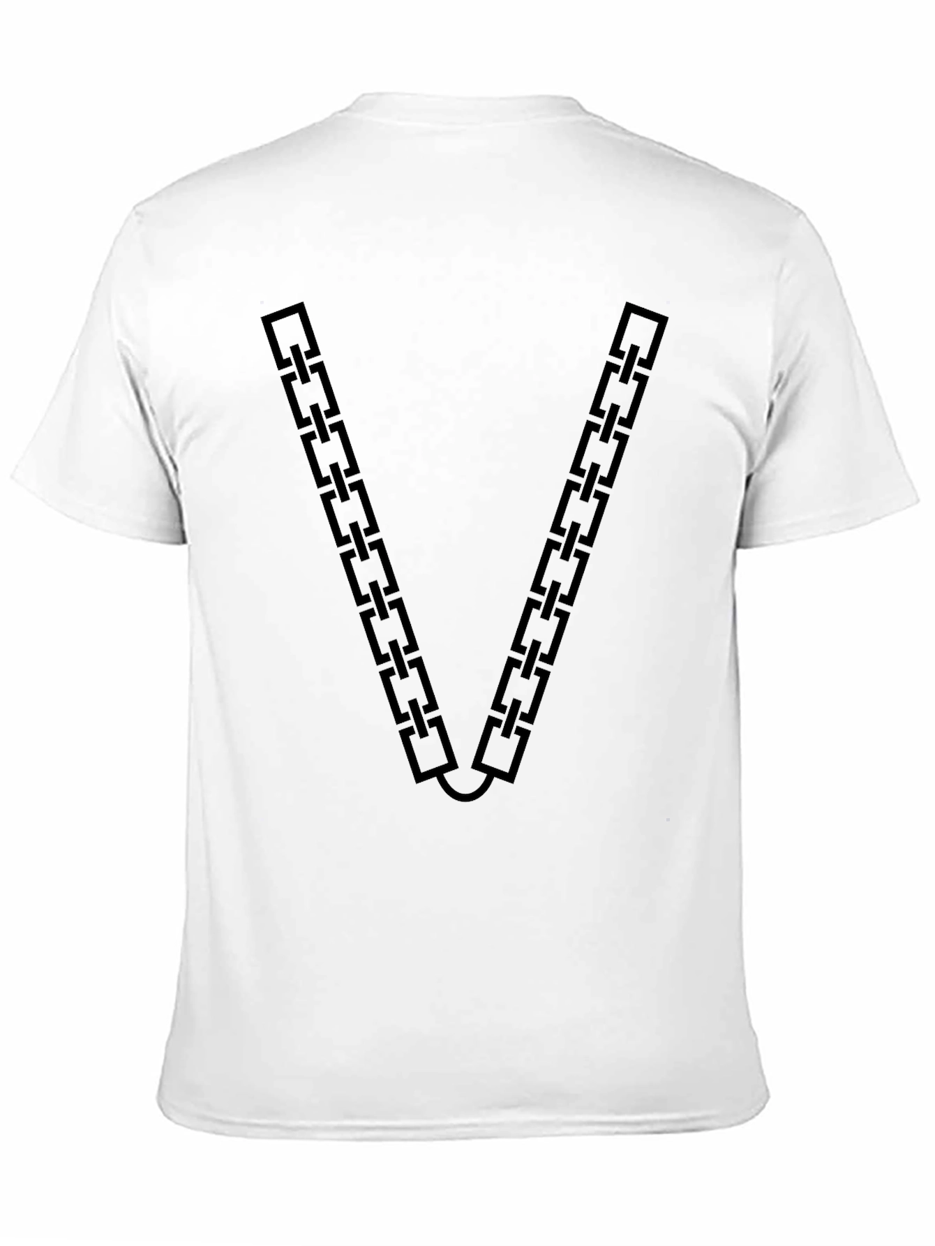 Black Chain Link V-Neck Graphic T-Shirt view 11