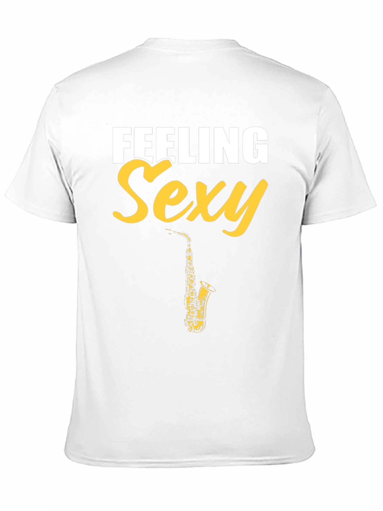Black Feeling Sexy Saxophone Men's Black Graphic Tee view 11
