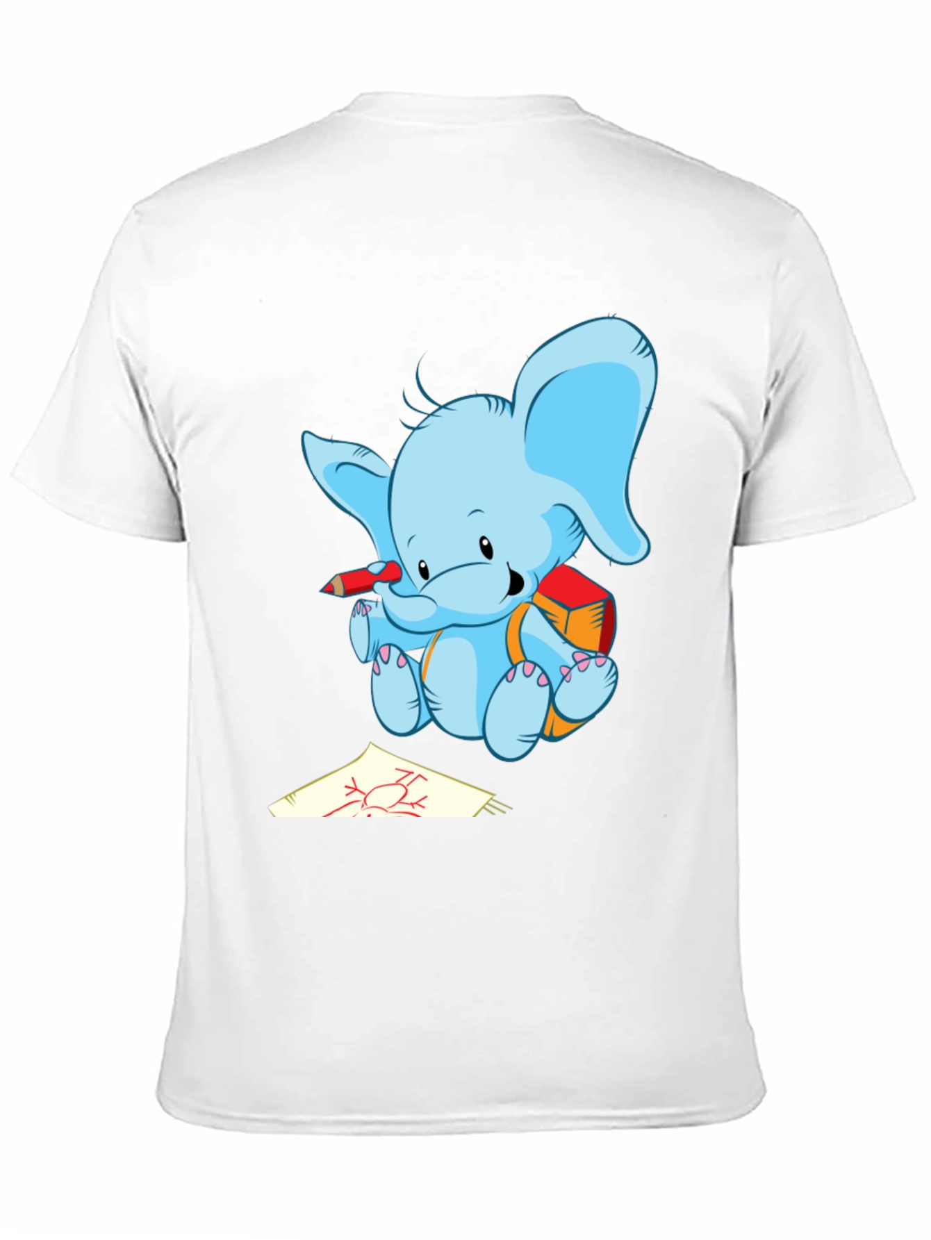 Black Cute Elephant Drawing T-Shirt view 11