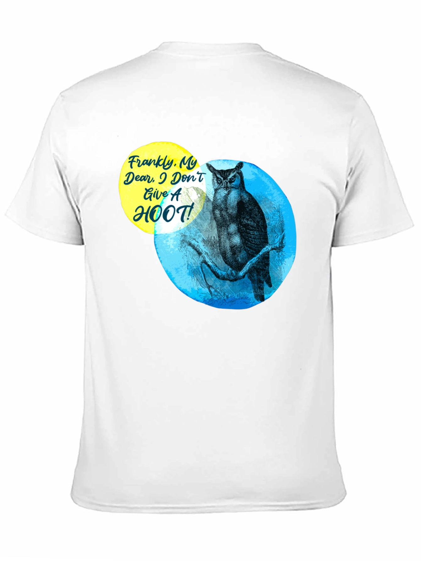 Black Funny Owl T-Shirt - Frankly, My Dear, I Don't Give a Hoot! view 11