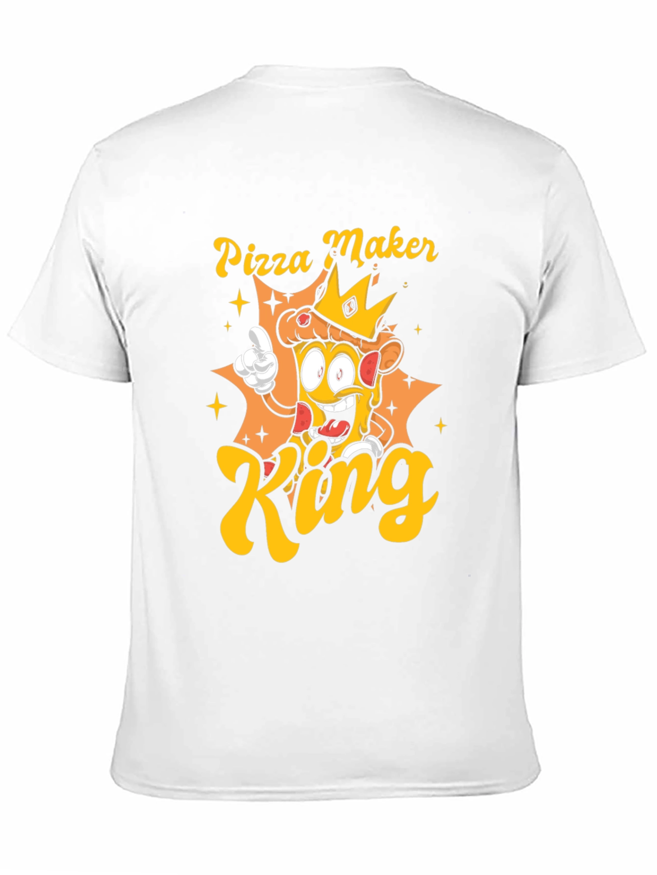 Black Pizza Maker King Graphic T-Shirt - Unisex view 11