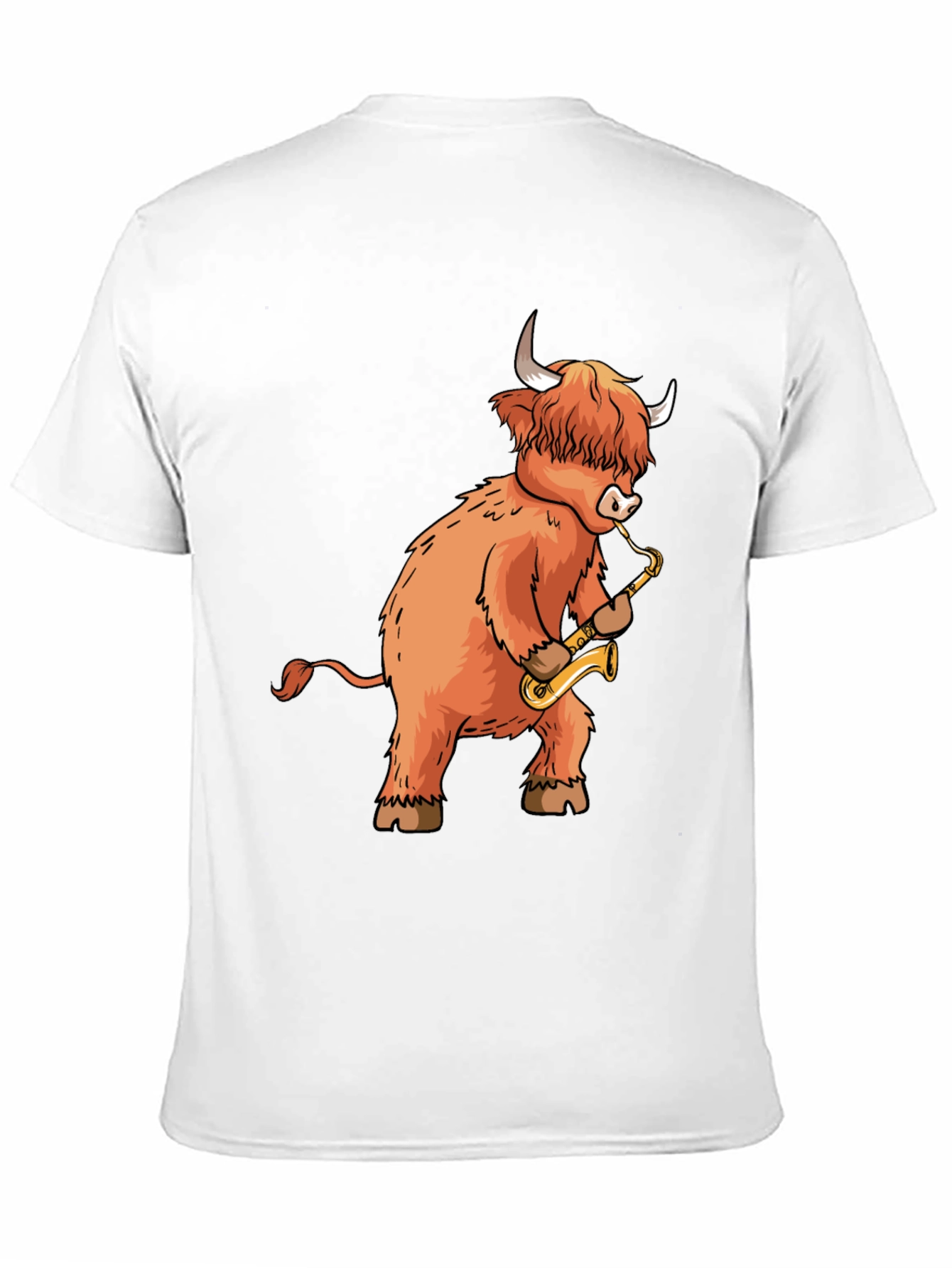 Black Highland Cow Saxophone T-Shirt - Funny Music Tee view 11
