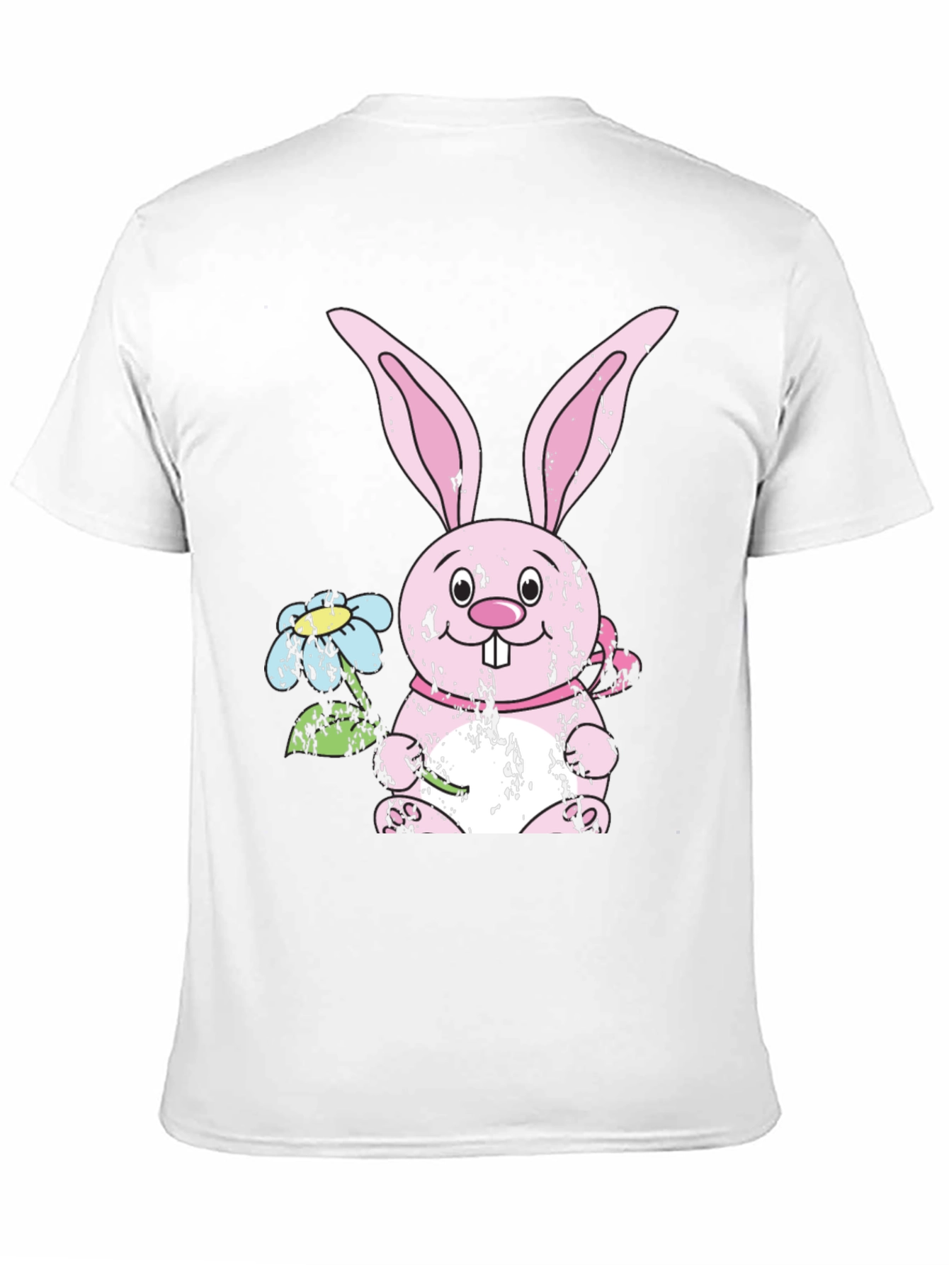 Camiseta Negra con Diseño de Conejo de Pascua
