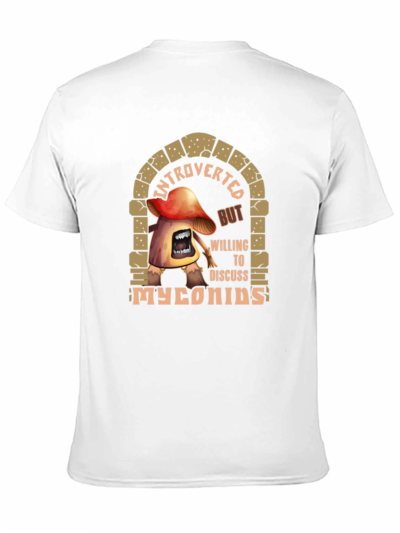 Black Introverted Myconids Mushroom T-Shirt view 11