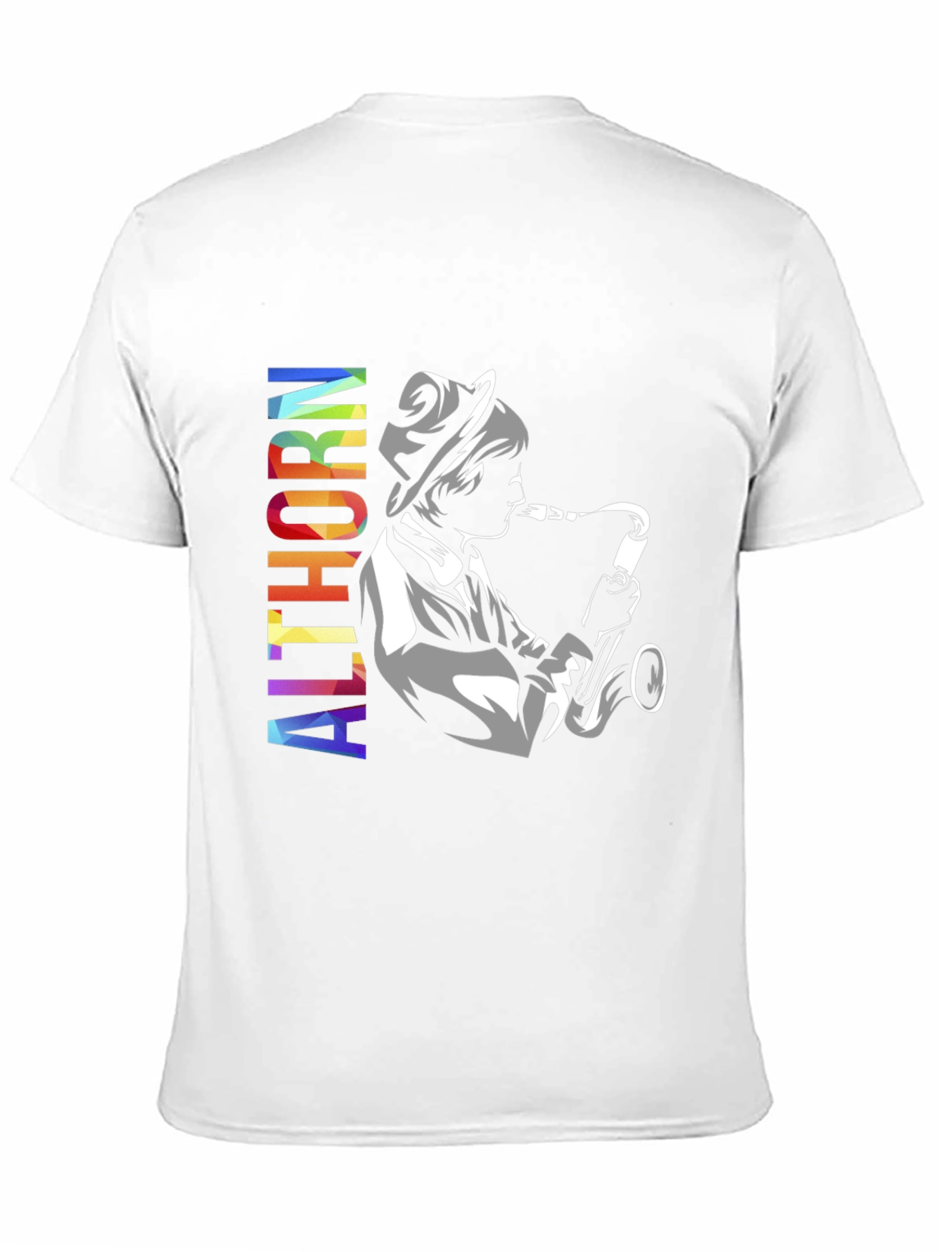Black Althorn Saxophone Player Graphic T-Shirt view 11