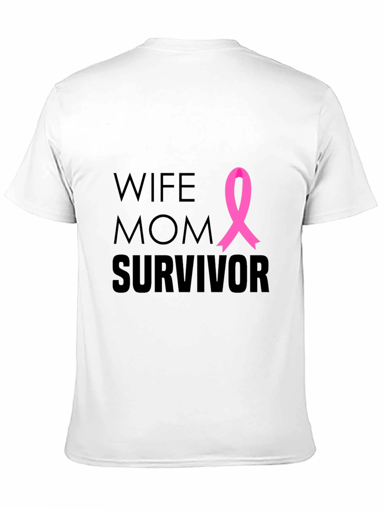 Black Wife Mom Survivor Breast Cancer Awareness T-Shirt view 11