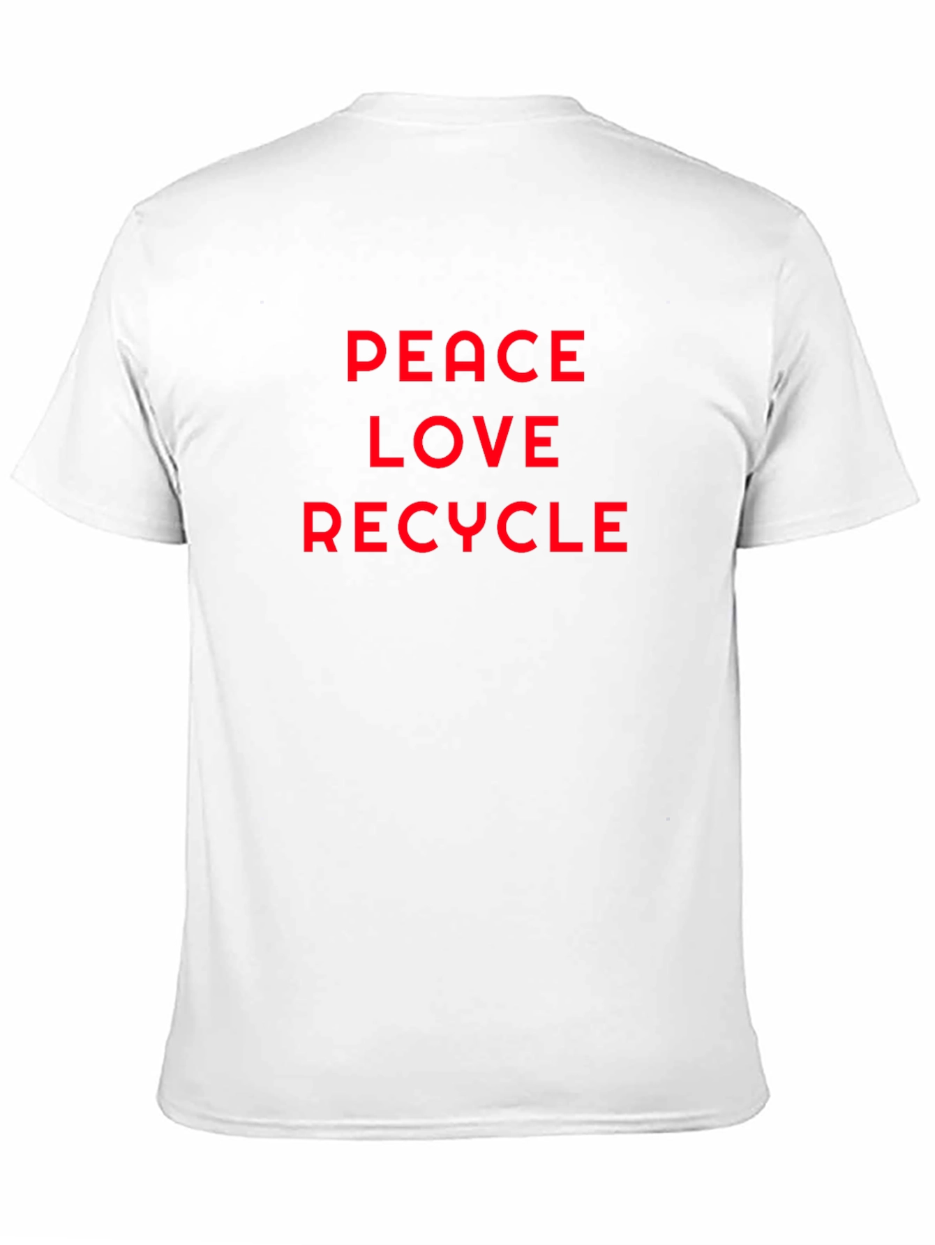 Black Peace Love Recycle Tee - Classic Environmental T-Shirt view 11