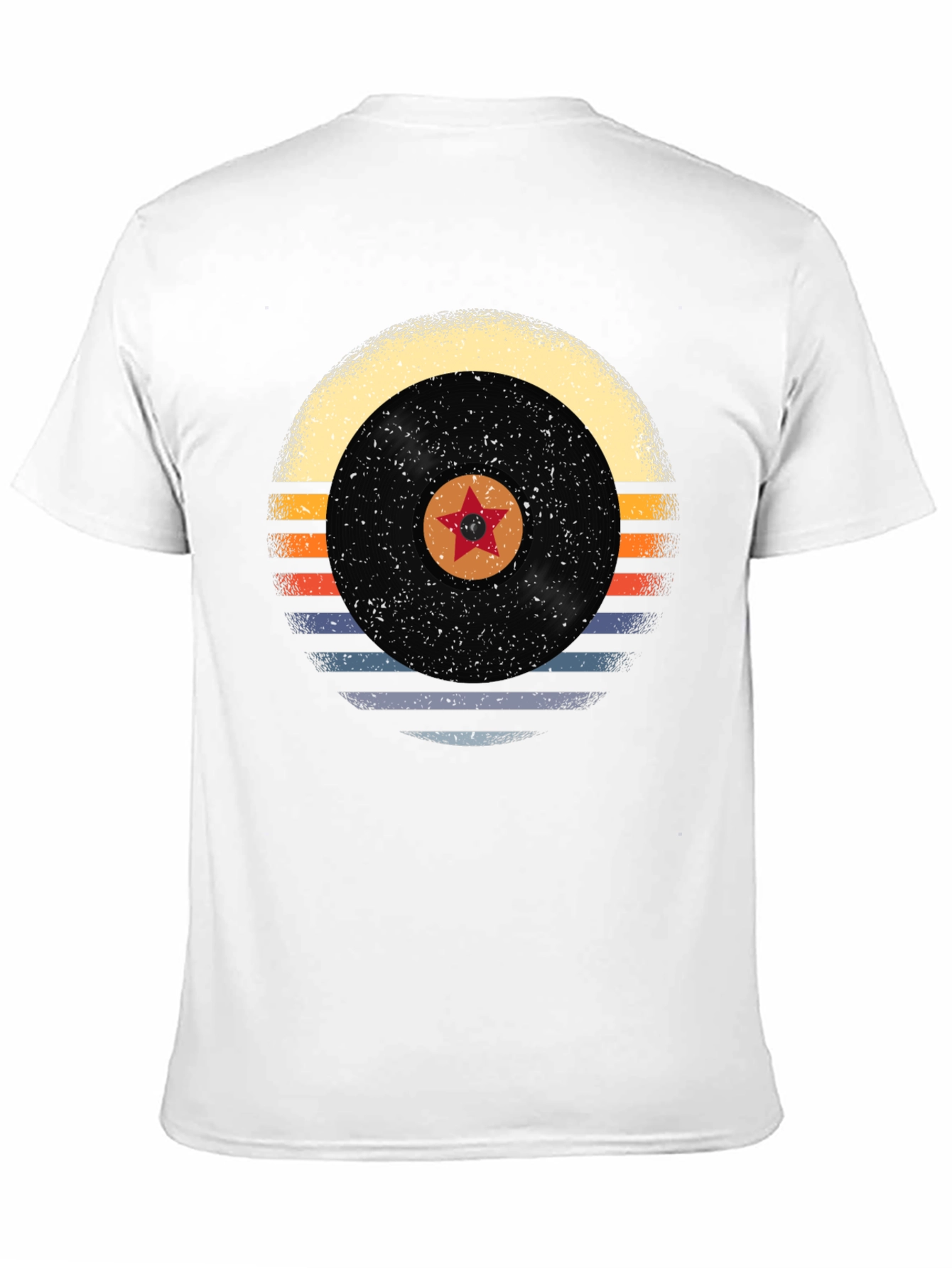 Black Retro Vinyl Record Star Graphic Tee view 11