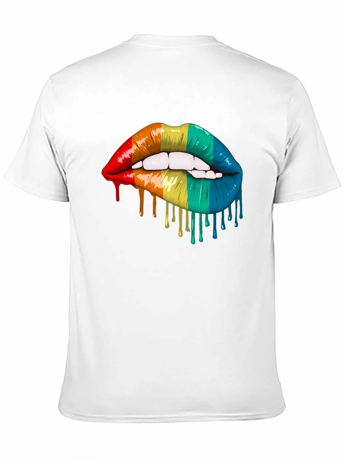 Black Rainbow Lips Graphic T-Shirt - Pride Tee view 11