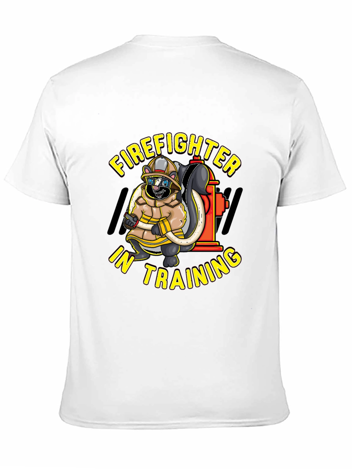 Black Firefighter Skunk in Training T-Shirt view 11
