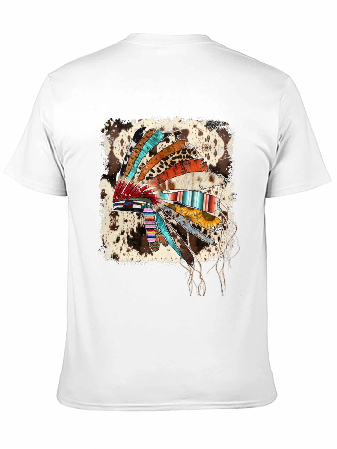 Black Rustic Headdress Graphic Tee - Western Style view 11