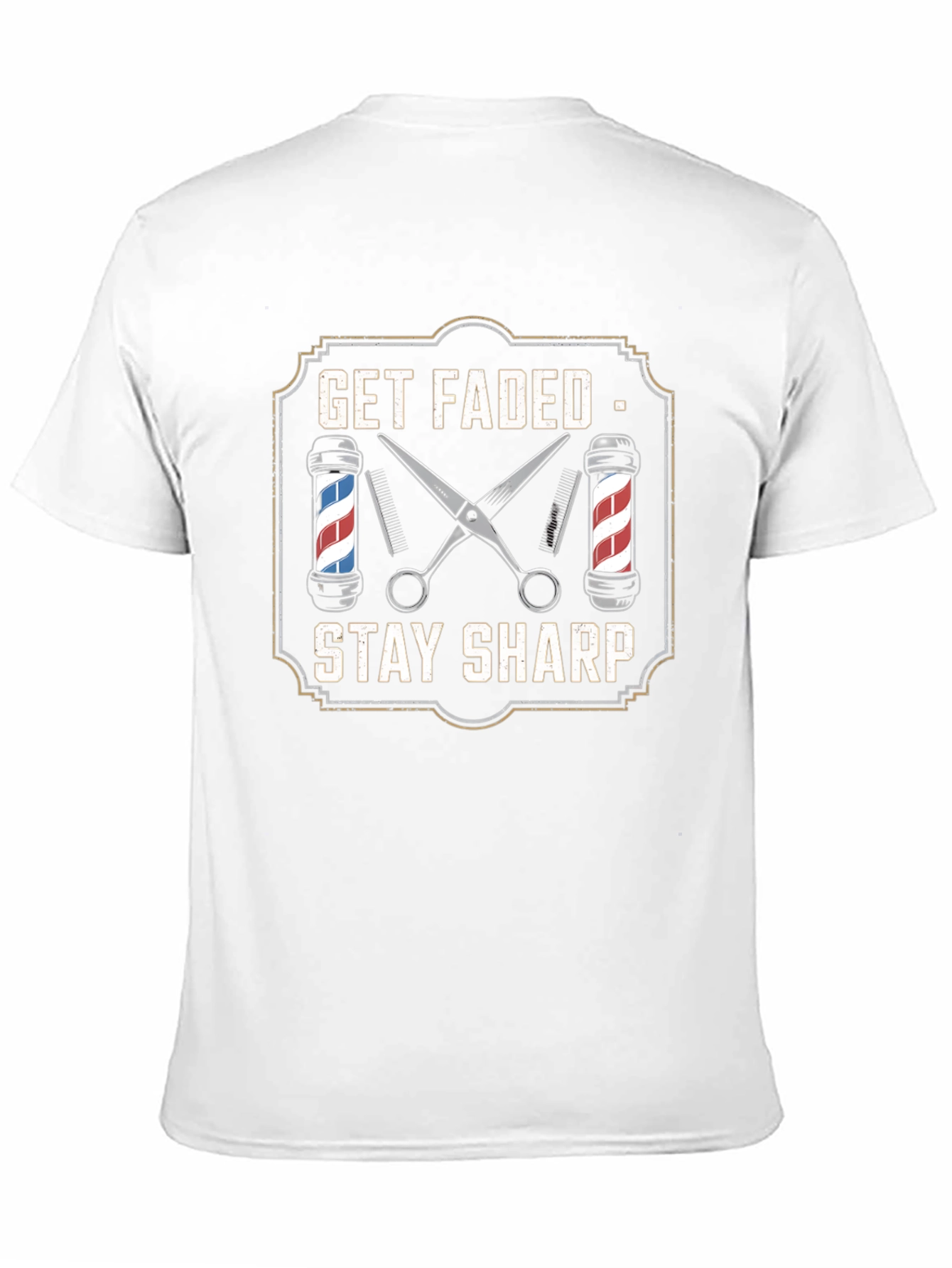 Black Get Faded Stay Sharp Barber T-Shirt view 11