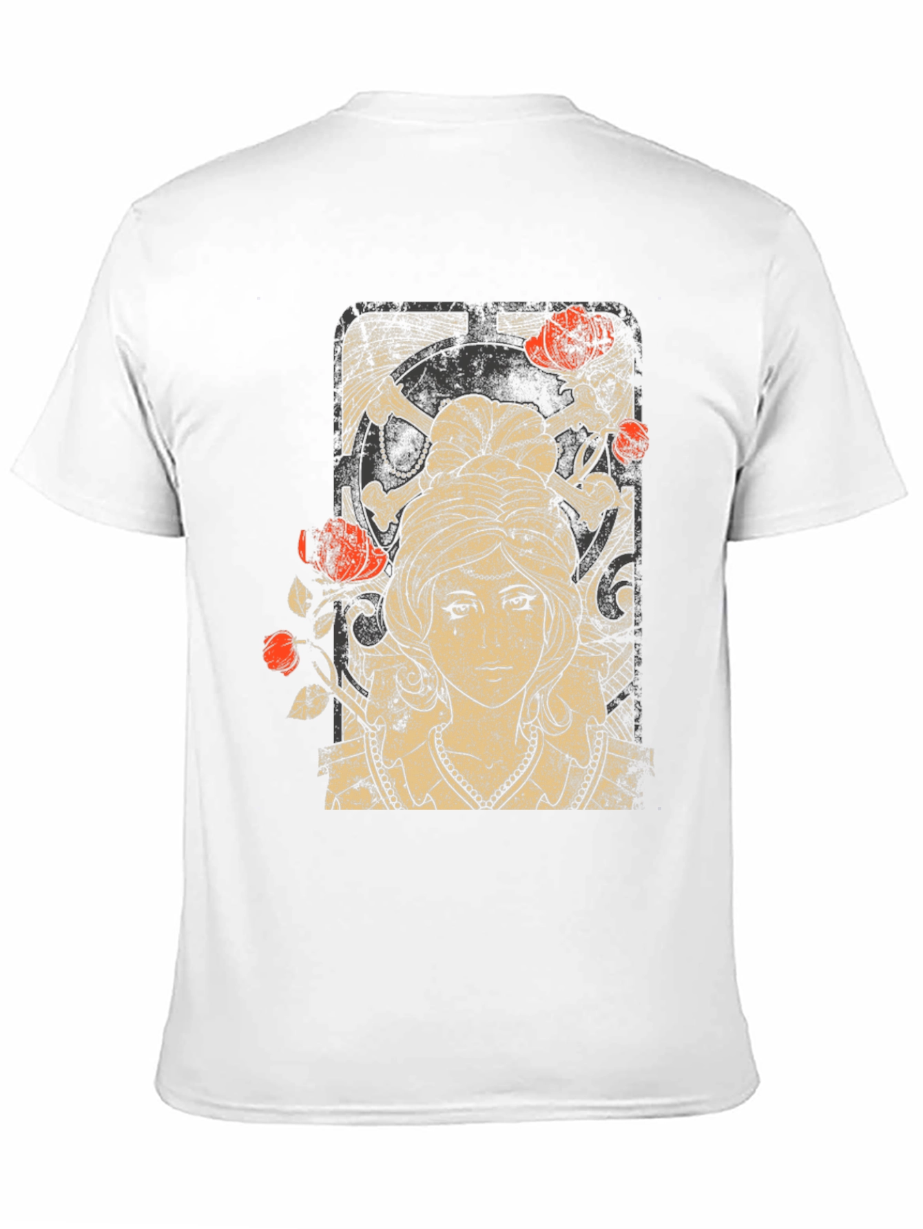 Black Gothic Maiden T-Shirt: Roses & Skulls view 11