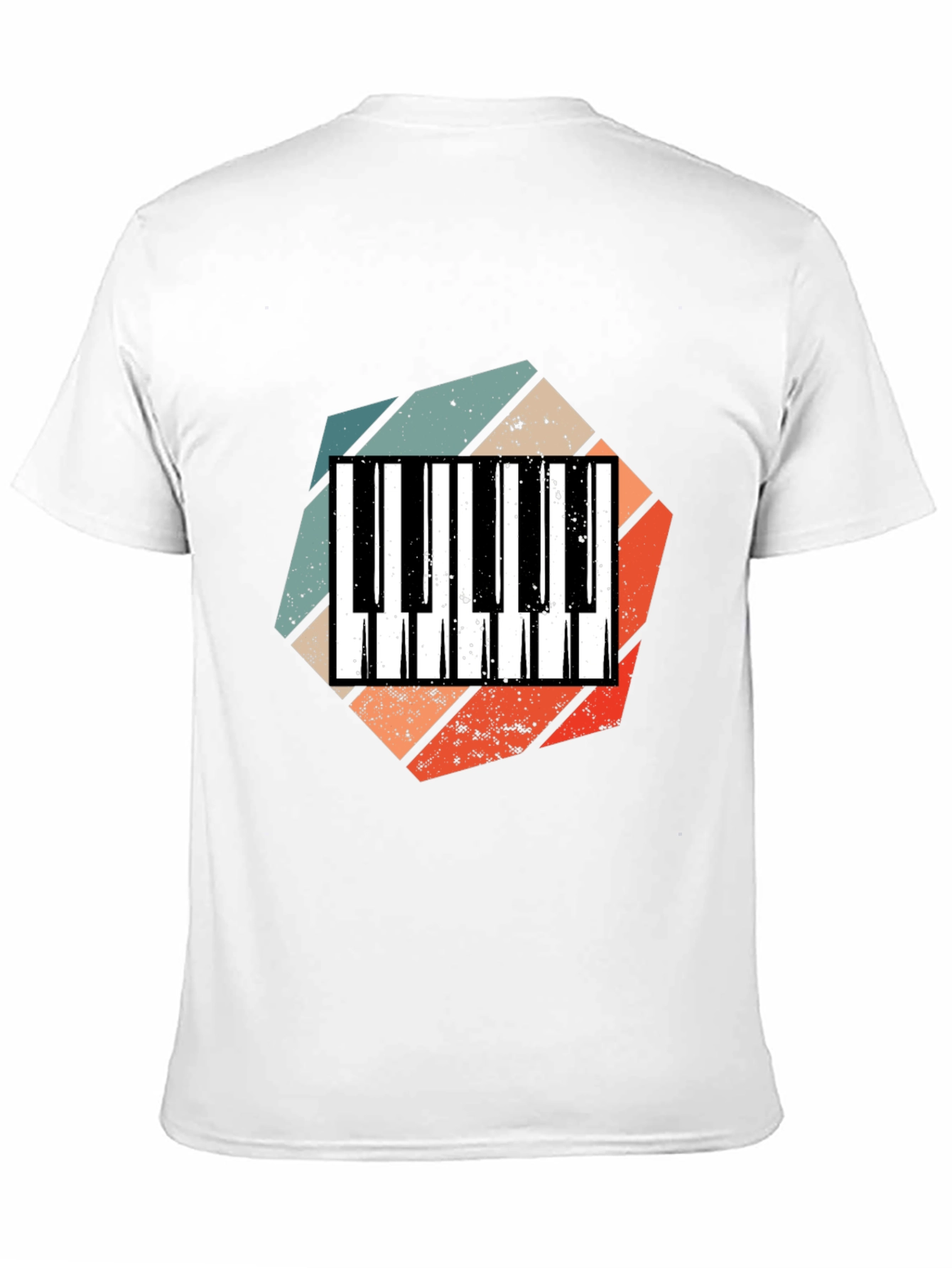 Black Retro Piano Keys T-Shirt - Music Lover Tee view 11
