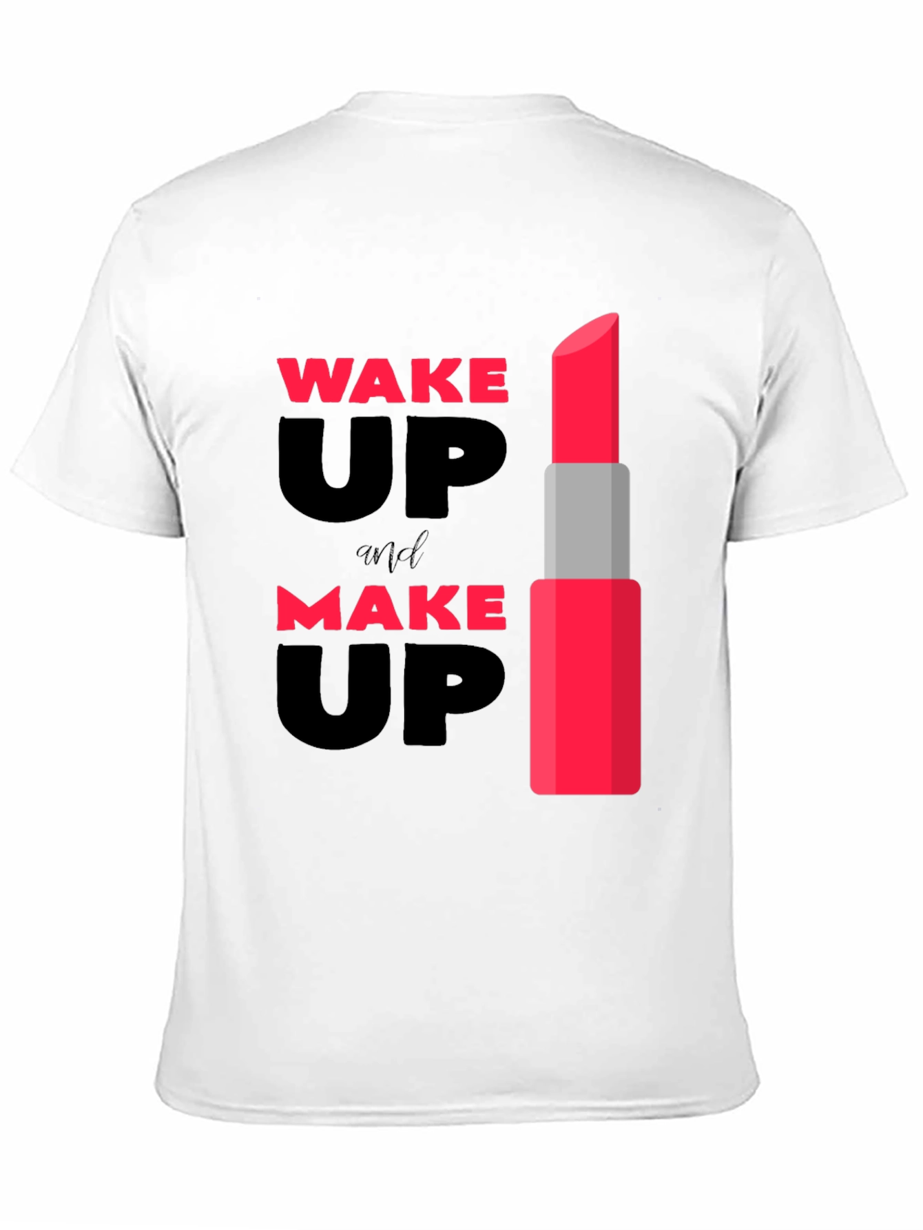 Black Wake Up & Make Up Lipstick Graphic Tee view 11