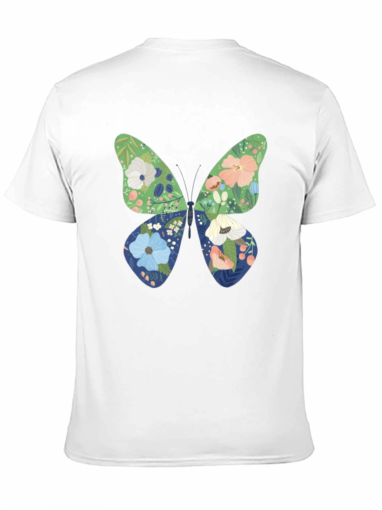 Black Floral Butterfly Graphic Black T-Shirt view 11