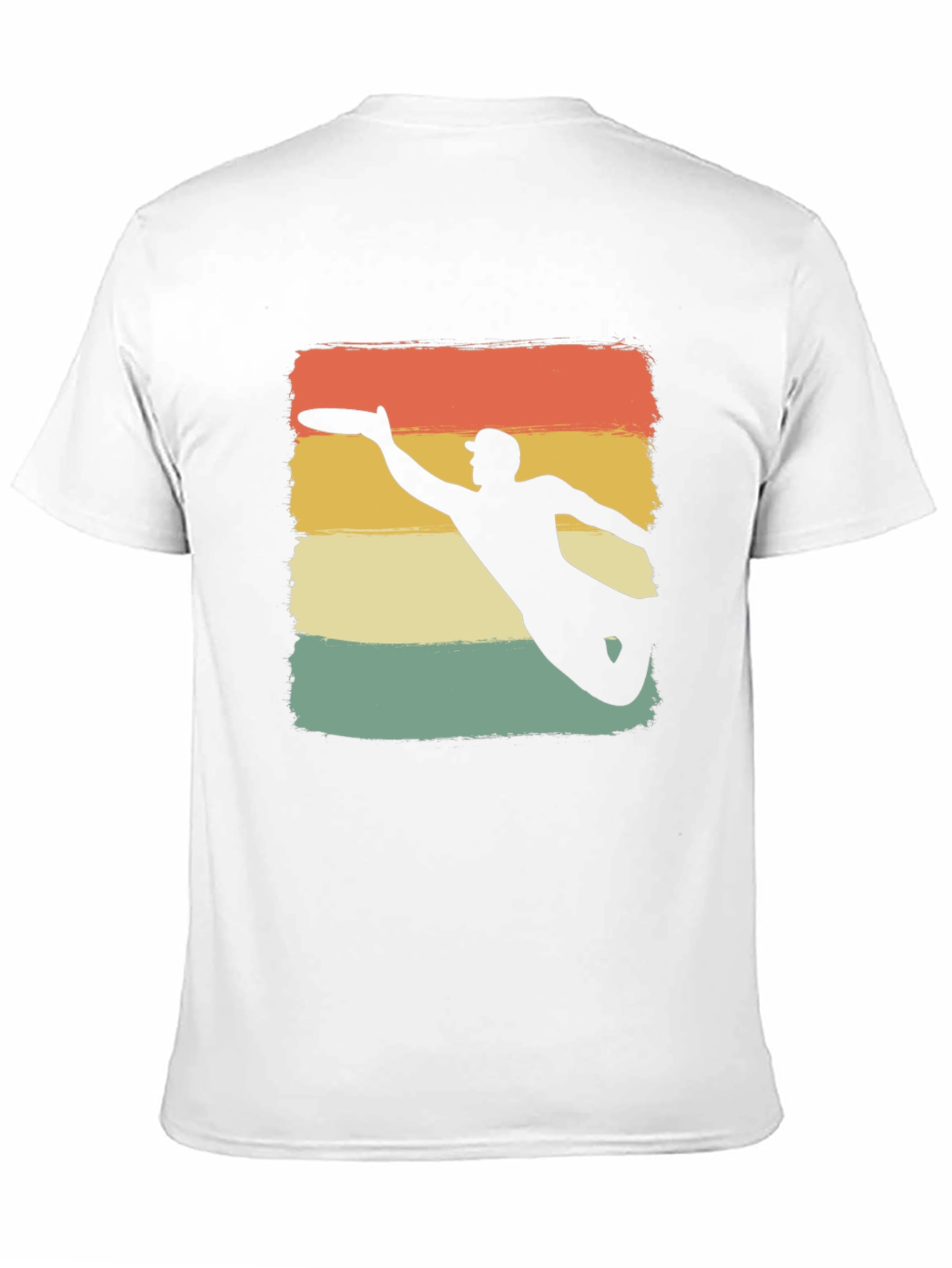Black Retro Ultimate Frisbee Silhouette T-Shirt view 11