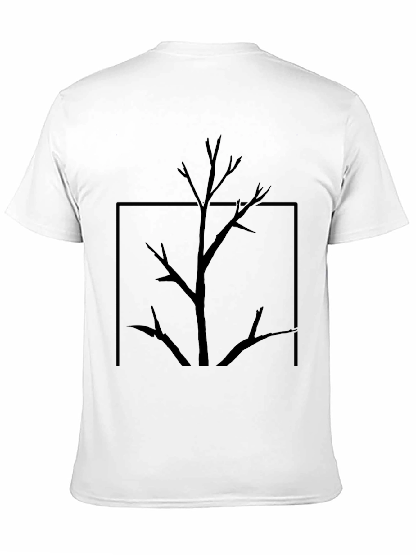Black Minimalist Tree Graphic Black T-Shirt view 11