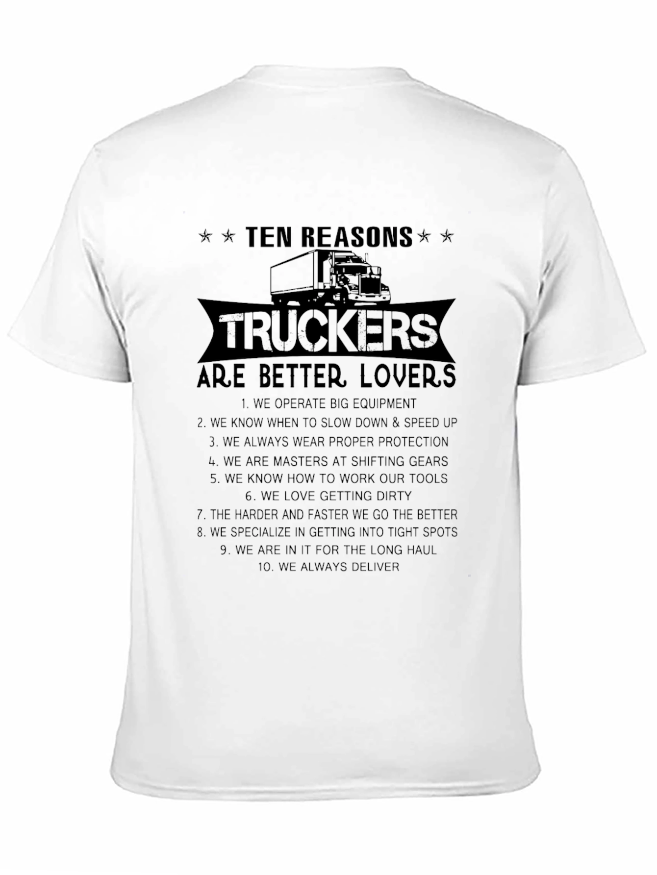 Black Trucker Lover T-Shirt - 10 Reasons view 11