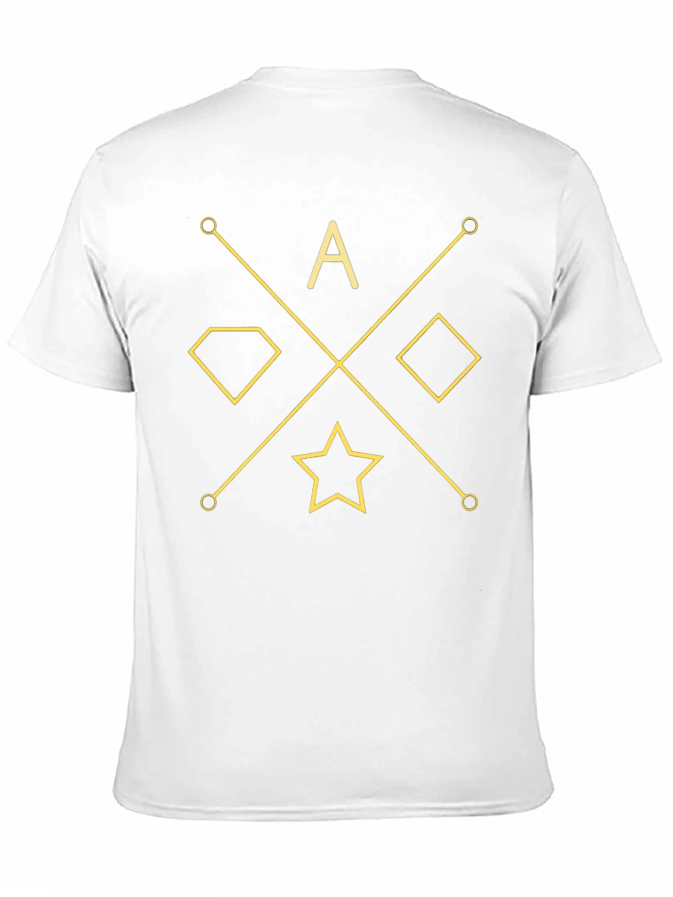Black Geometric Gold Design Black T-Shirt view 11