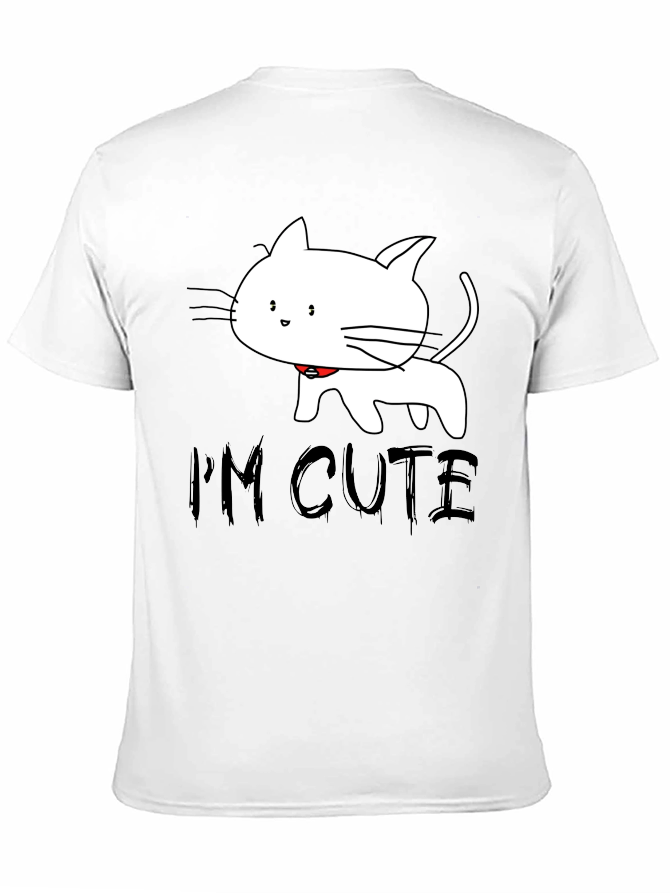 Black Cute Cat T-Shirt - I'm Cute view 11
