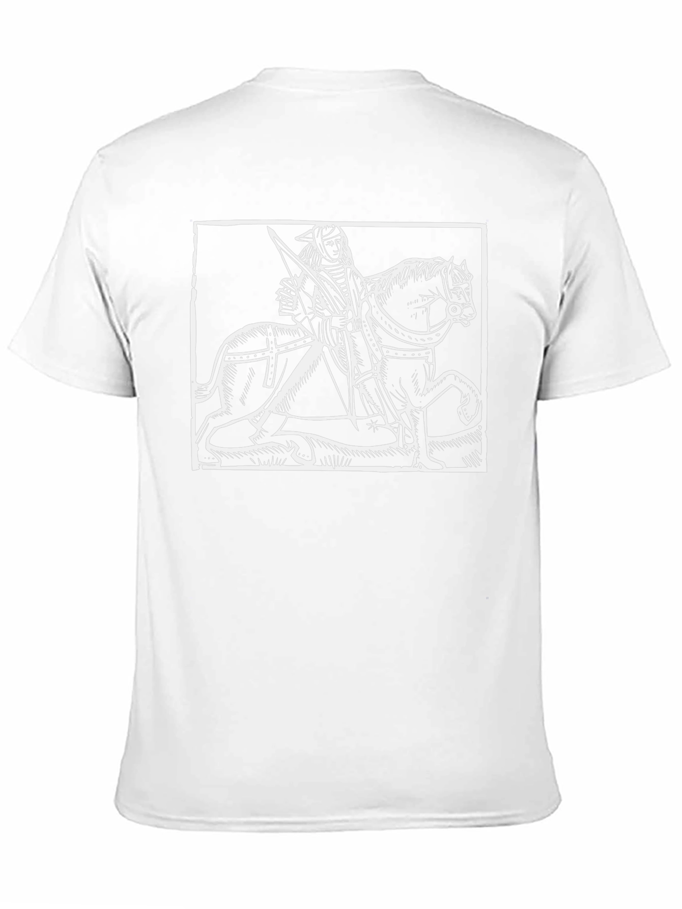 Black Medieval Knight & Horse Graphic Tee - Black view 11