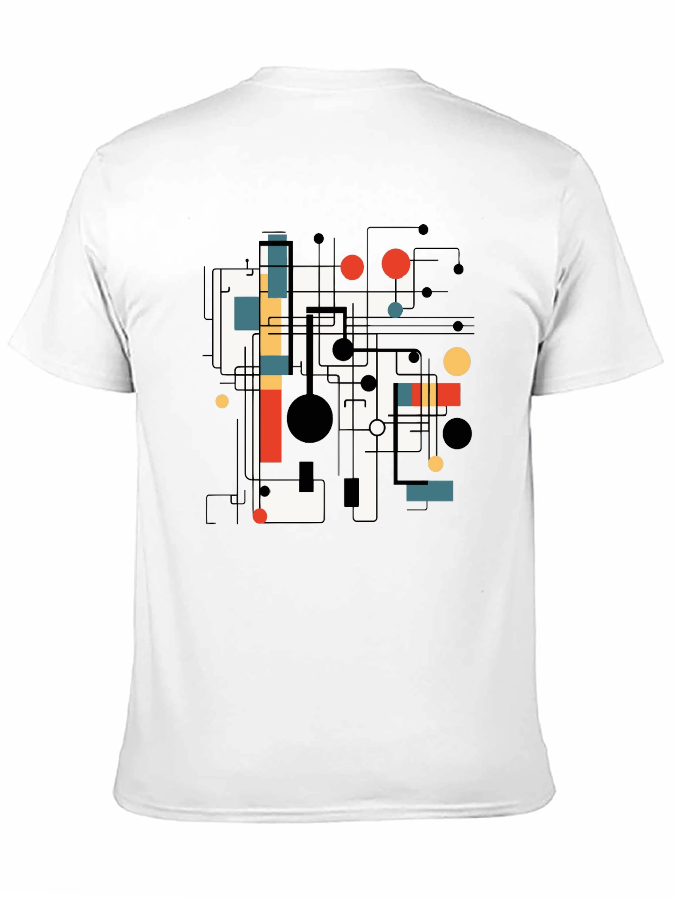 Black Abstract Graphic Print Tee - Black Casual T-Shirt view 11
