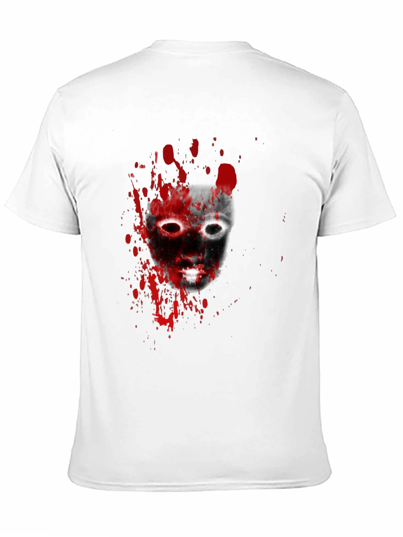 Black Bloody Mask Graphic Tee - Horrorcore Style view 11