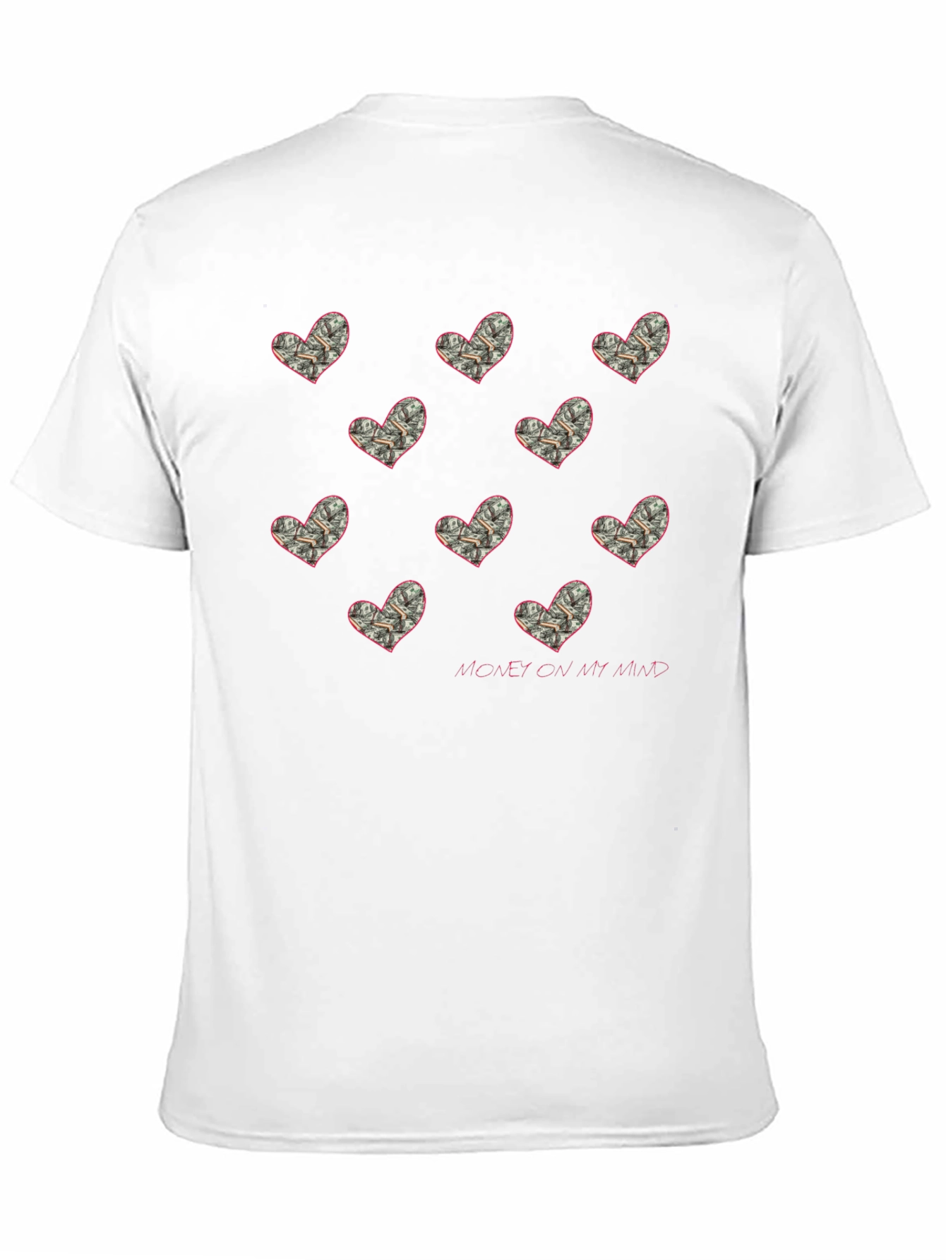 Money On My Mind Heart Print T-Shirt - 11