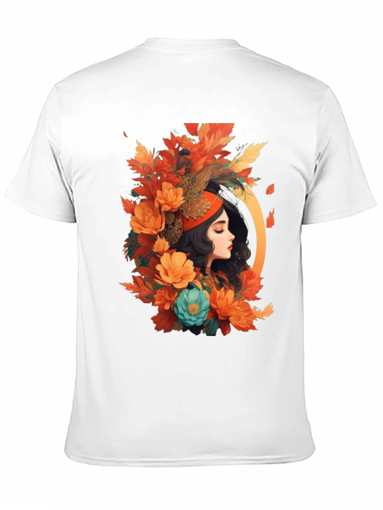Black Floral Portrait Graphic Tee - Autumn Beauty view 11