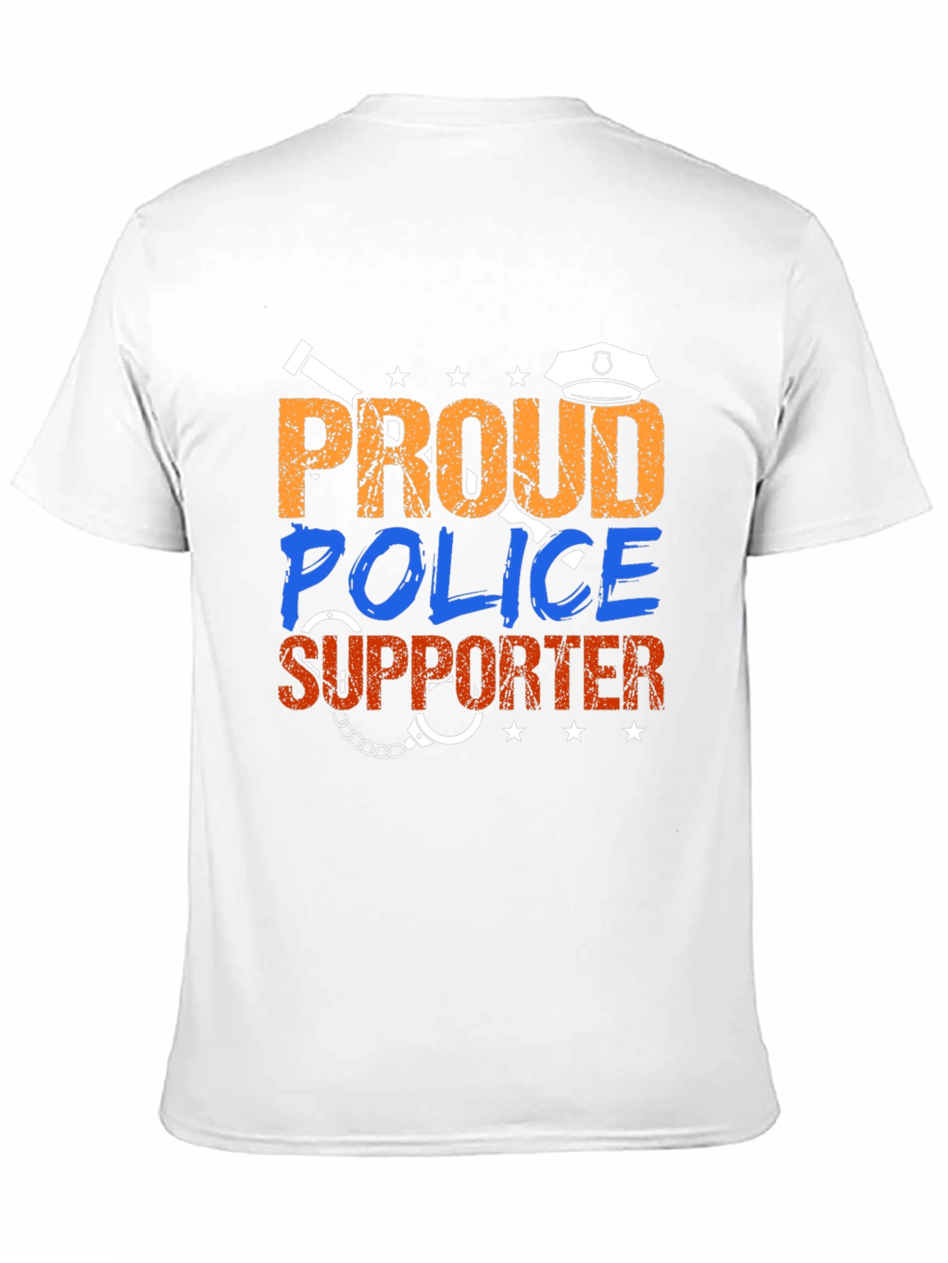 Black Proud Police Supporter Graphic Tee view 11