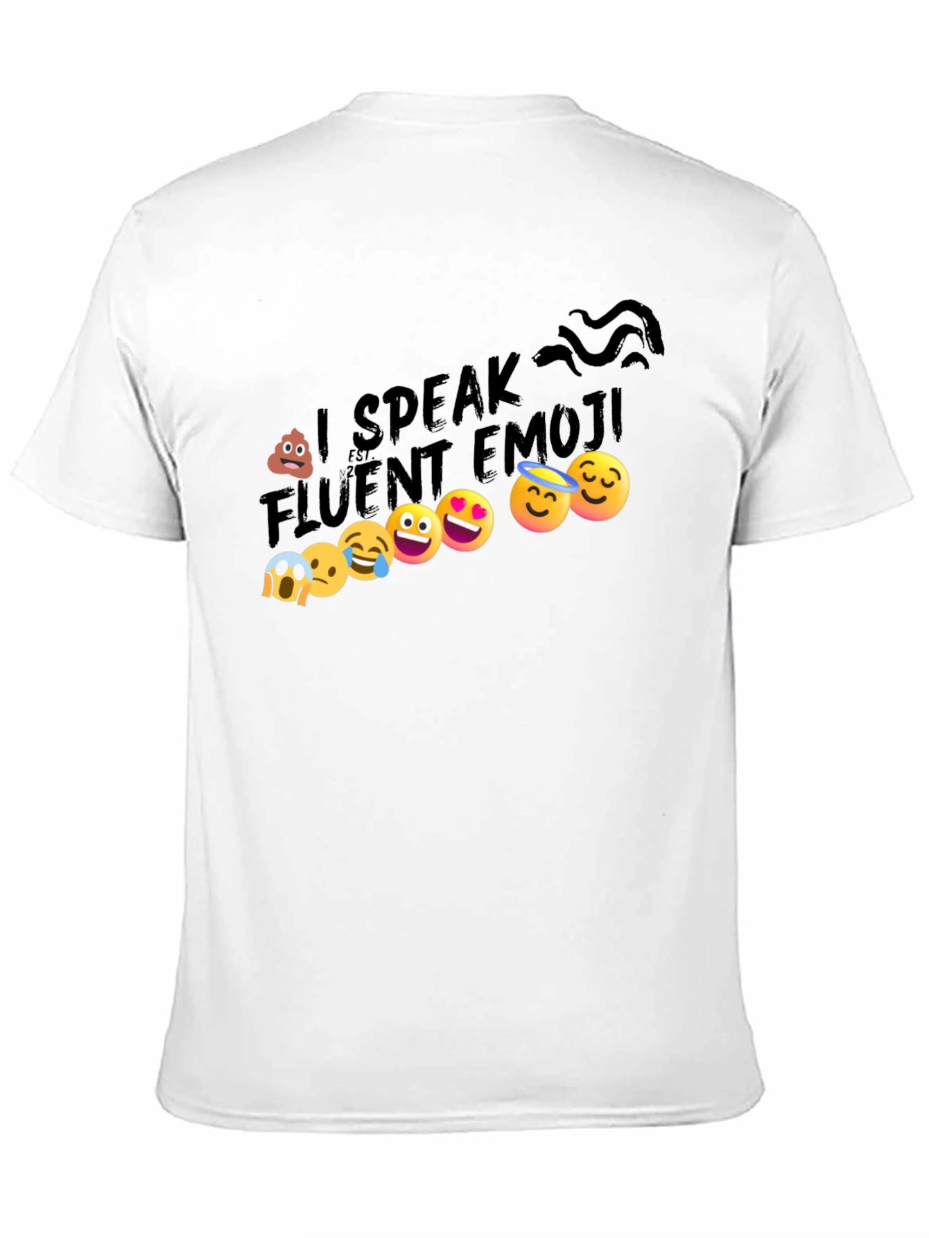 Black I Speak Fluent Emoji Graphic T-Shirt view 11