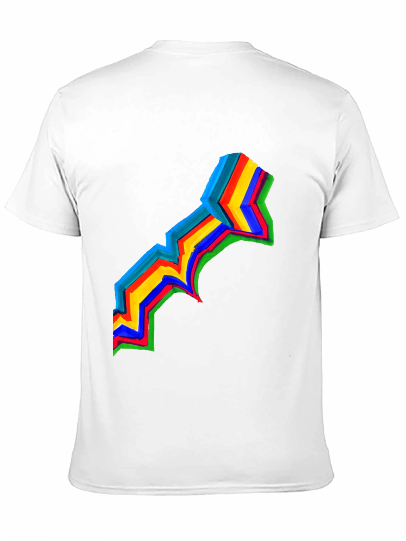 Black Rainbow Stripe Graphic Black T-Shirt view 11