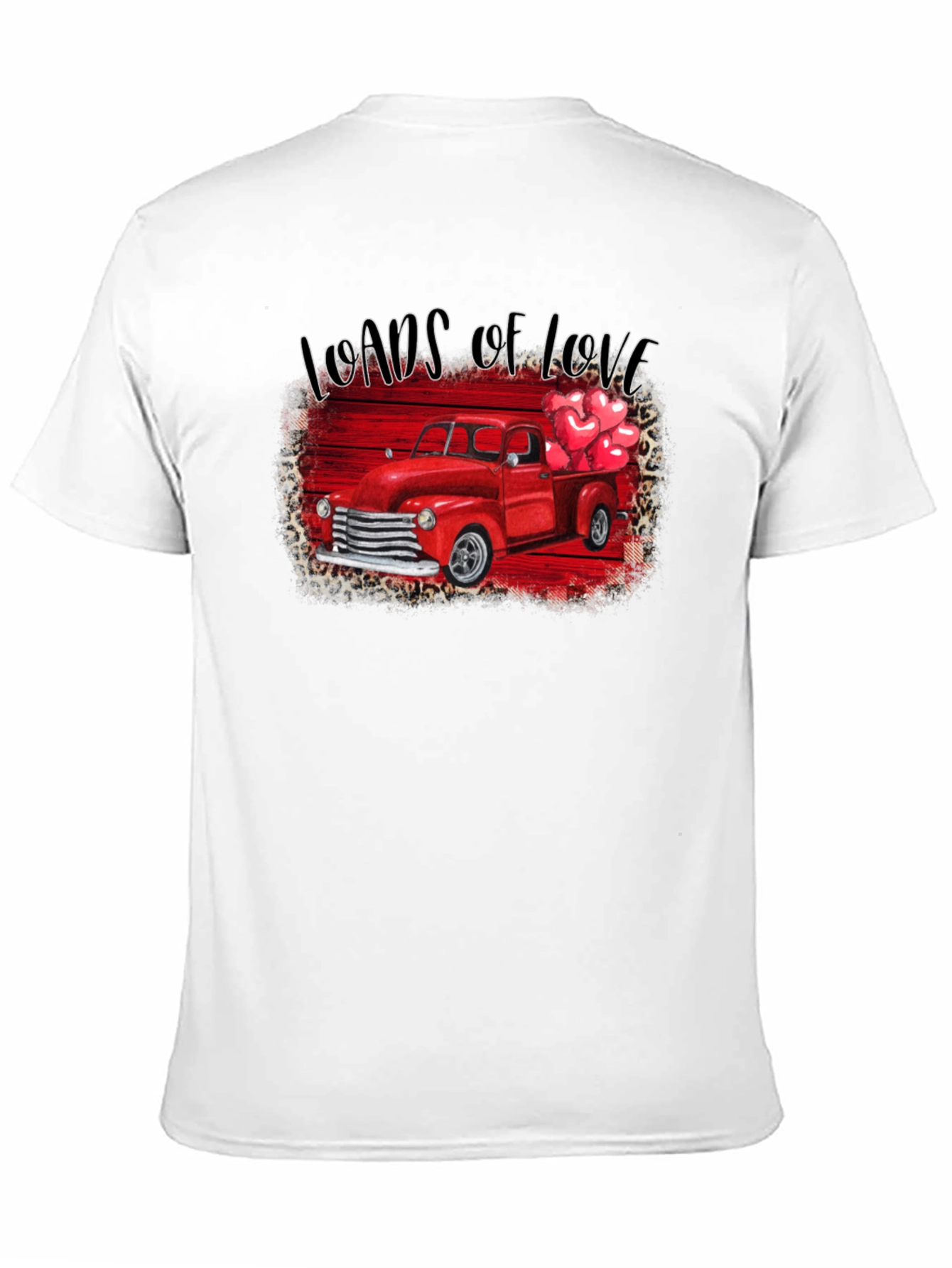 Black Loads of Love Valentine's Truck T-Shirt view 11